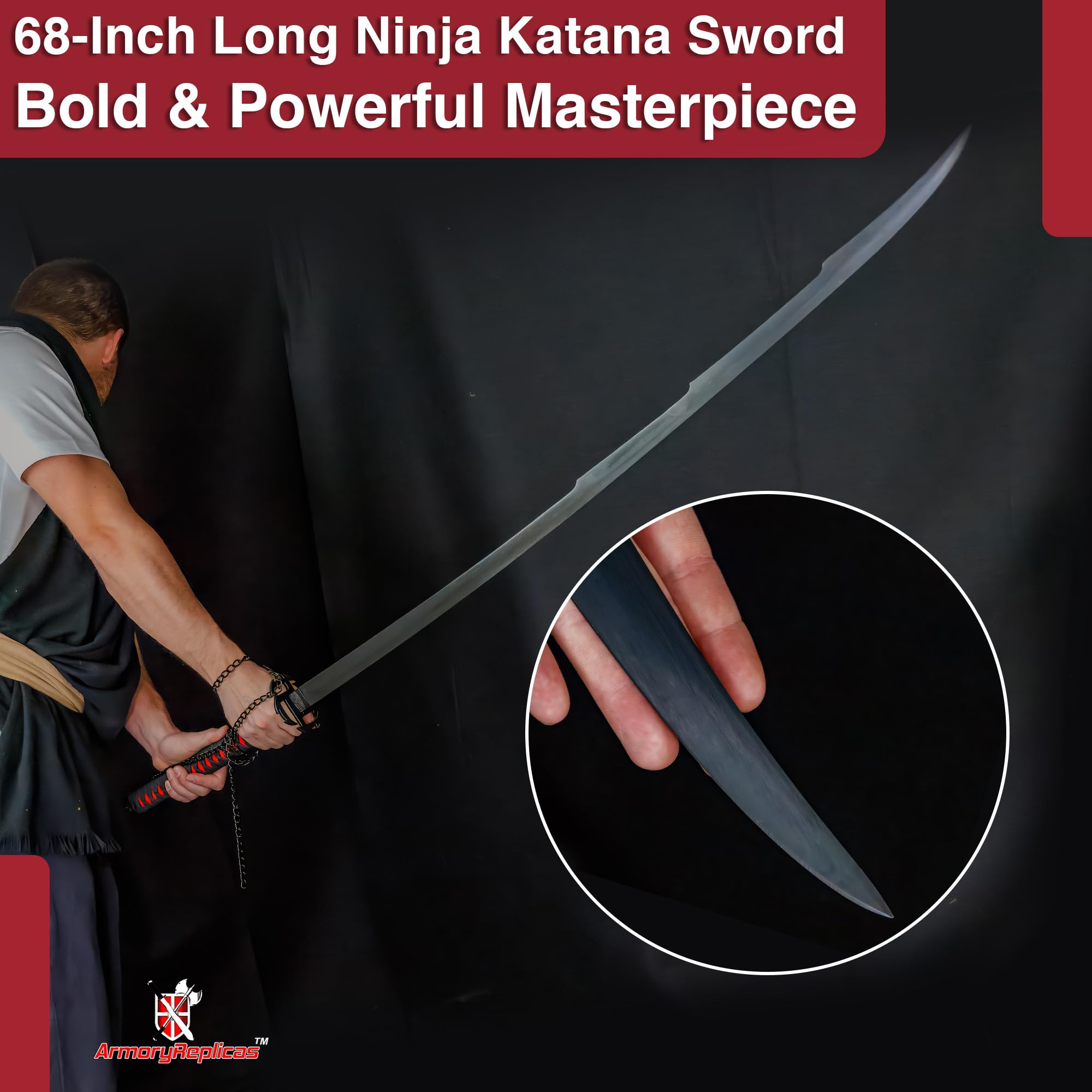 Authentic Japanese Ninja Katana Samurai Sword Set - High Carbon Steel Blade, Anime Cosplay & Decorative Display - Perfect for Collectors, Martial Arts Training & Home Decor