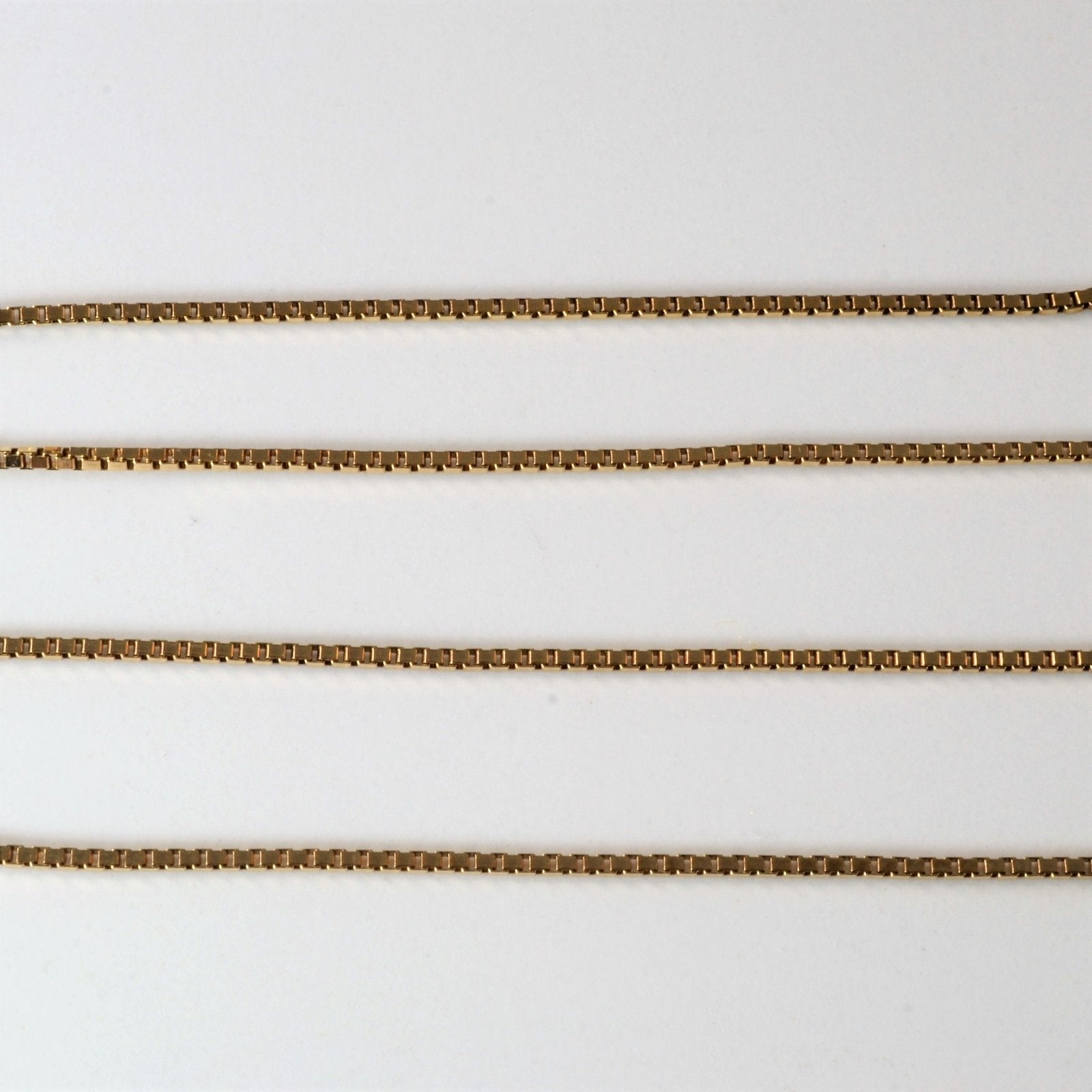 10k Yellow Gold Box Chain Necklace for Women - 20 Inch Durable & Elegant Jewelry Gift for Anniversary, Birthday & Everyday Wear