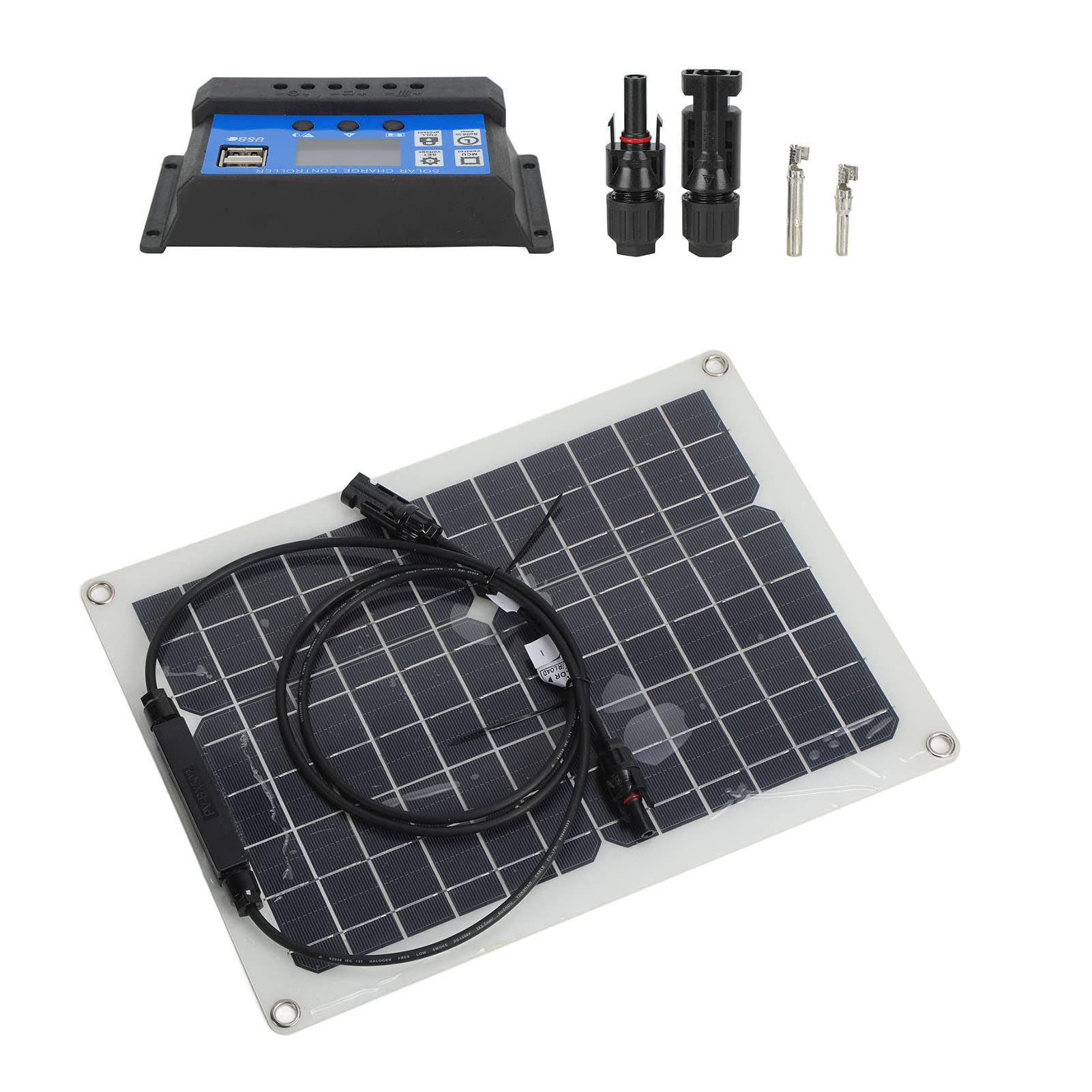 High Efficiency 100W Solar Panel Kit with 40A Controller - Waterproof & Durable for Yachts, Boats, RVs, and Off-Grid Power - Perfect for Marine, Automotive, and Outdoor Solar Energy Solutions