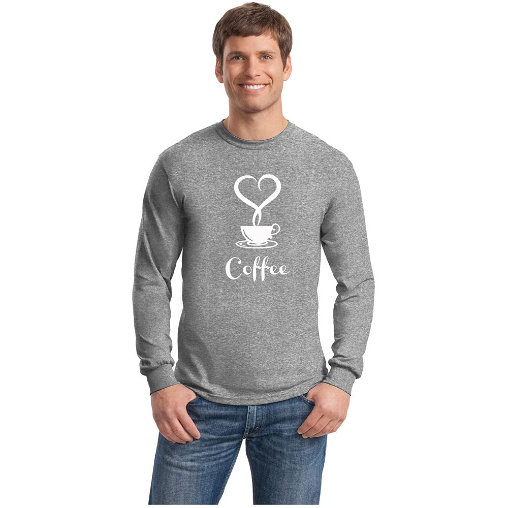 GutterShock Coffee Hearts Premium Morning Blend Coffee - Long Sleeve Shirt for Coffee Lovers | Perfect for Casual Wear & Coffee Shop Outings