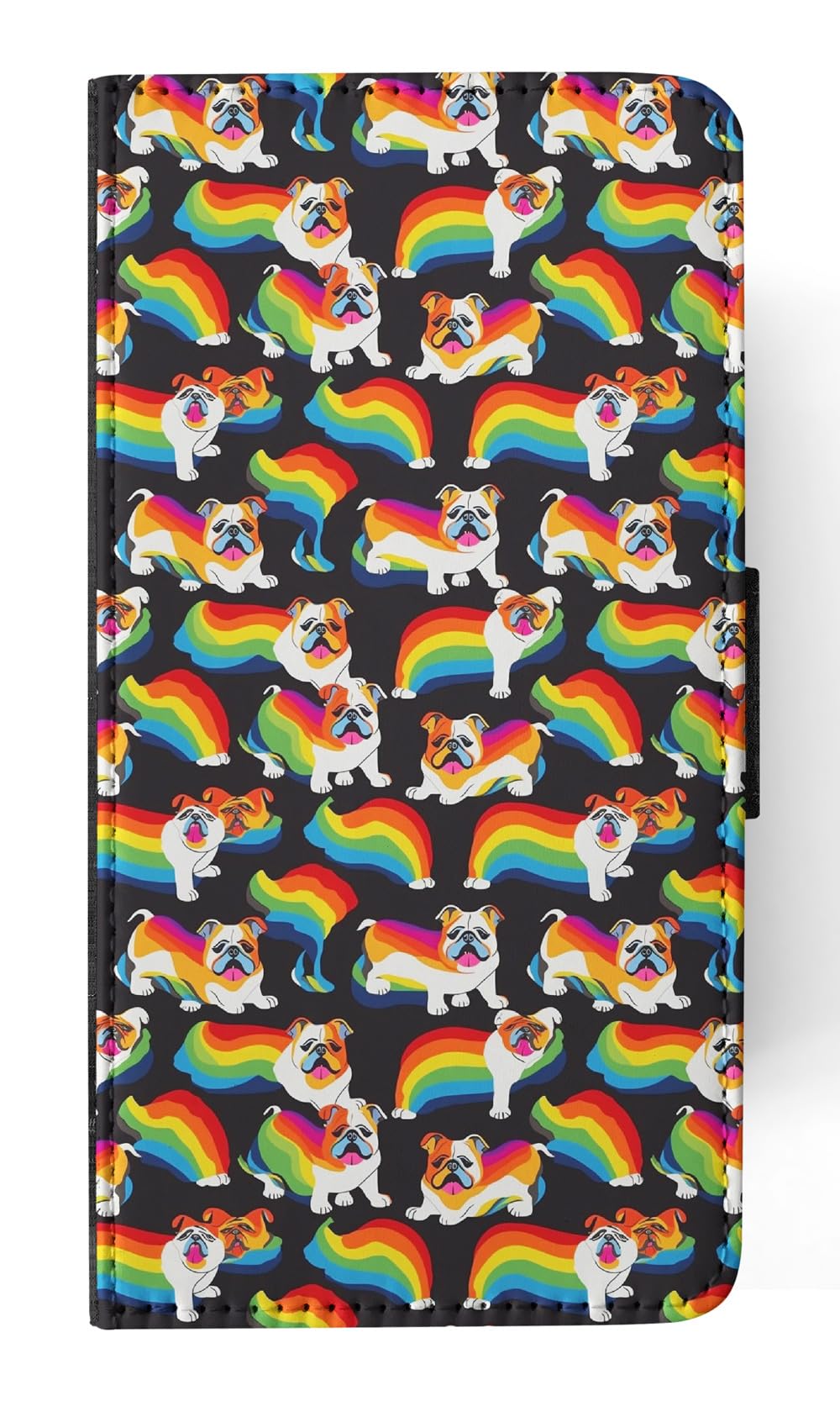 Stylish Bulldog Puppy Faux Leather Flip Wallet Case for Apple iPhone 14 Pro - Perfect for Dog Lovers & Everyday Use