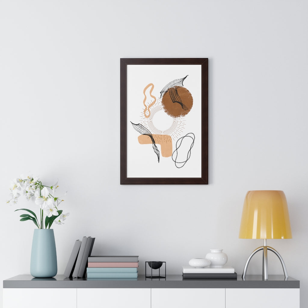 Modern Abstract Framed Vertical Wall Art Poster - Home & Office Decor for Living Room, Bedroom, Study