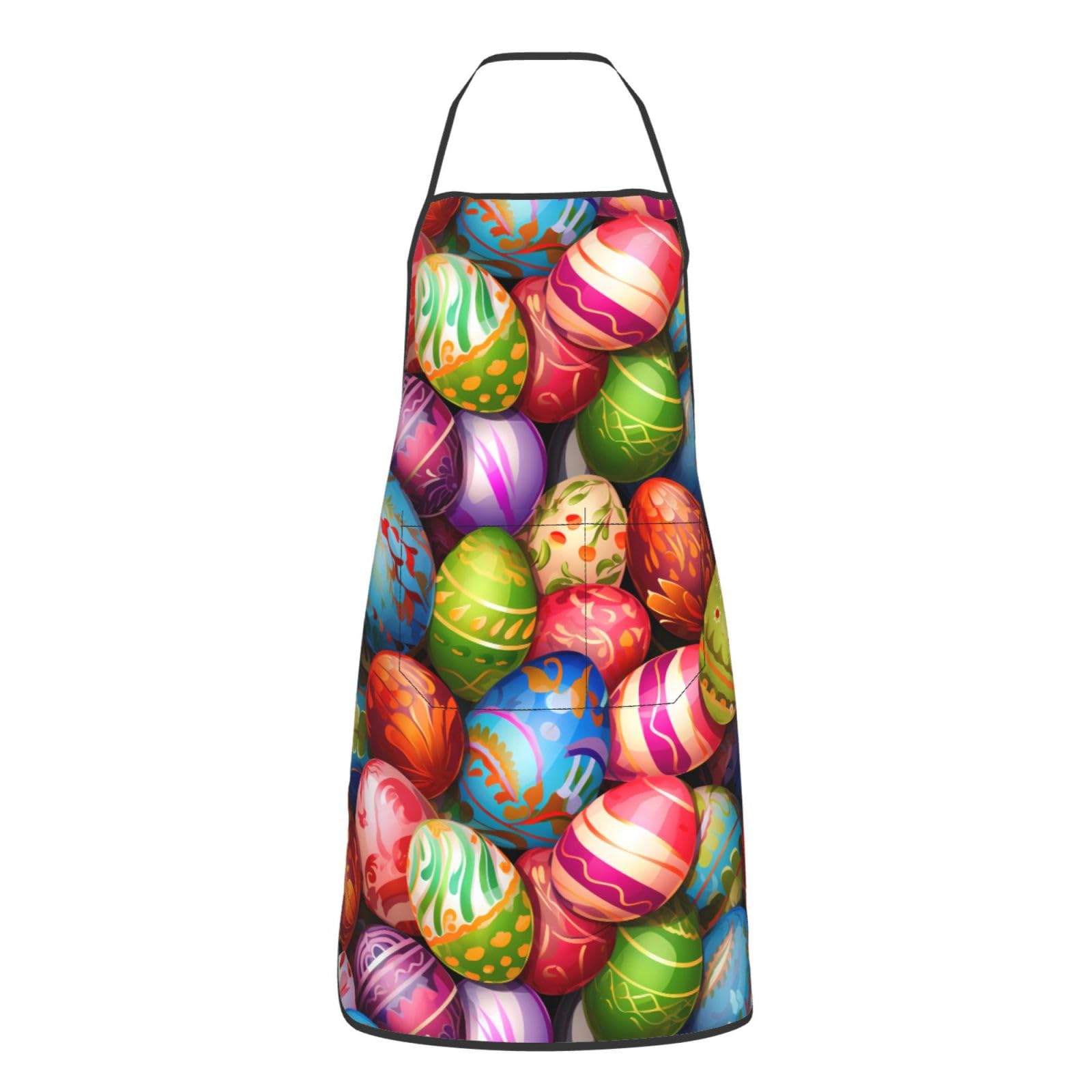 Waterproof Floral Apron with Large Pockets - Rainbow Flower Pattern Kitchen Apron for Cooking, Baking & Grilling - Perfect Housewarming & Wedding Gift