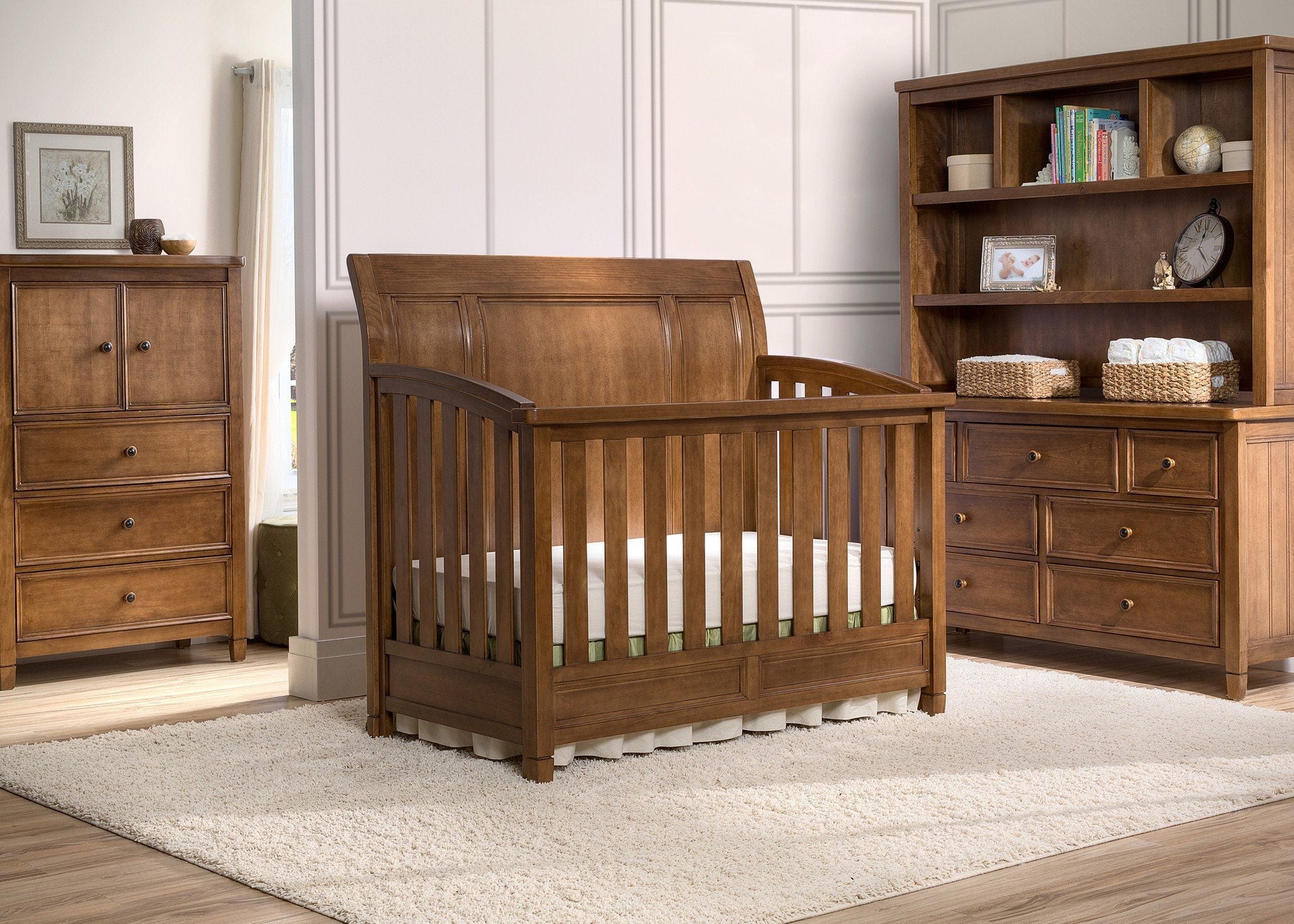 Kingsley Convertible Crib & Changer - 3-in-1 Baby Nursery Furniture Set for Newborns to Toddlers | Perfect for Small Spaces & Modern Nurseries
