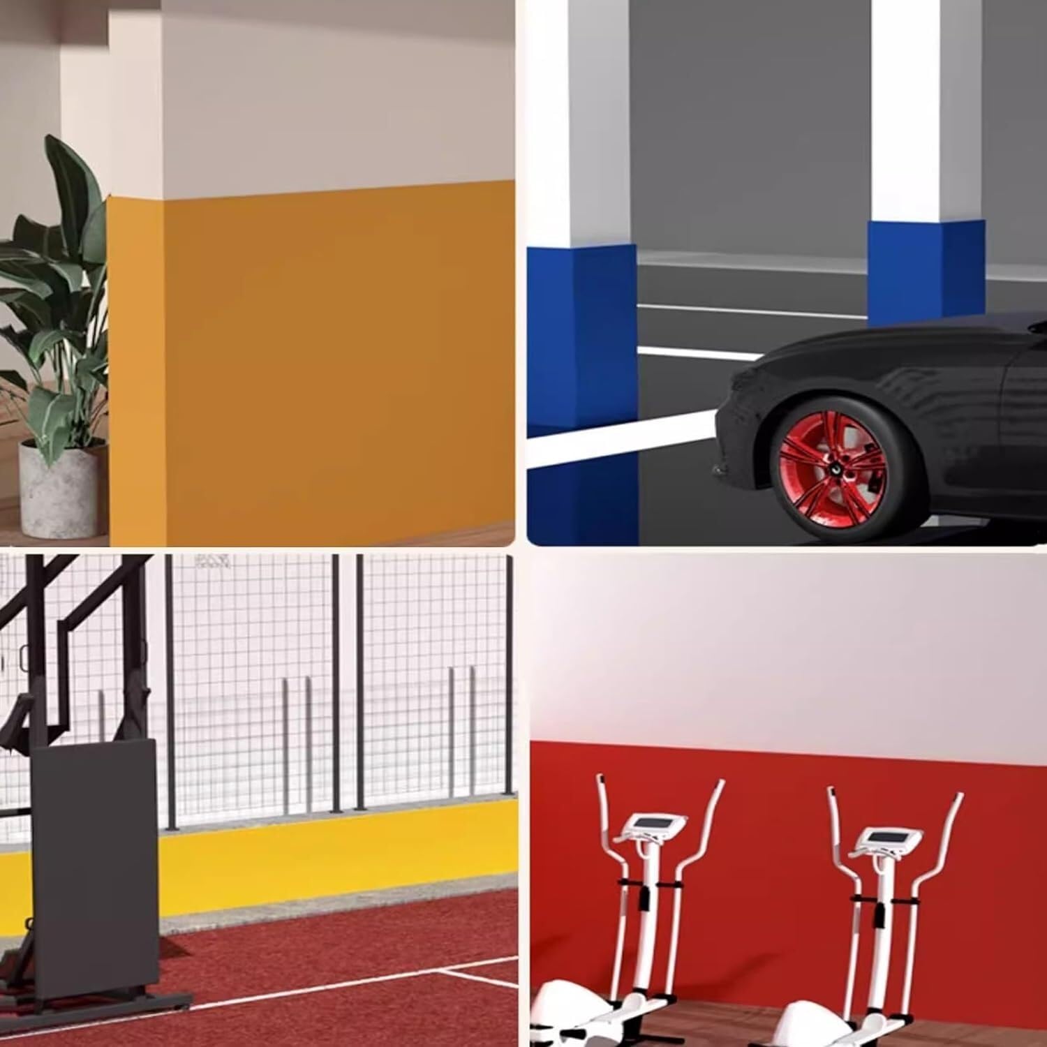 Self-Adhesive Rubber Foam Wall Protectors for Garage & Gym - Black (39.3x275.5in/100x700cm) - Heavy Duty Impact Protection for Walls, Equipment & Vehicles - Perfect for Home Studios, Workshops & Fitness Areas