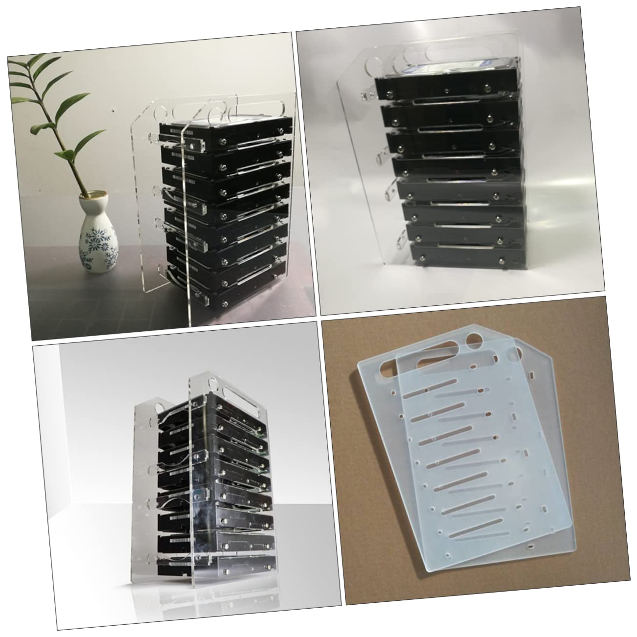 Homoyoyo 3.5 Inch HDD Holder - Multi-Layer Hard Drive Rack with Heat Dissipation for Desktop PC, NAS, Server - Easy Installation & Space Saving Storage Solution