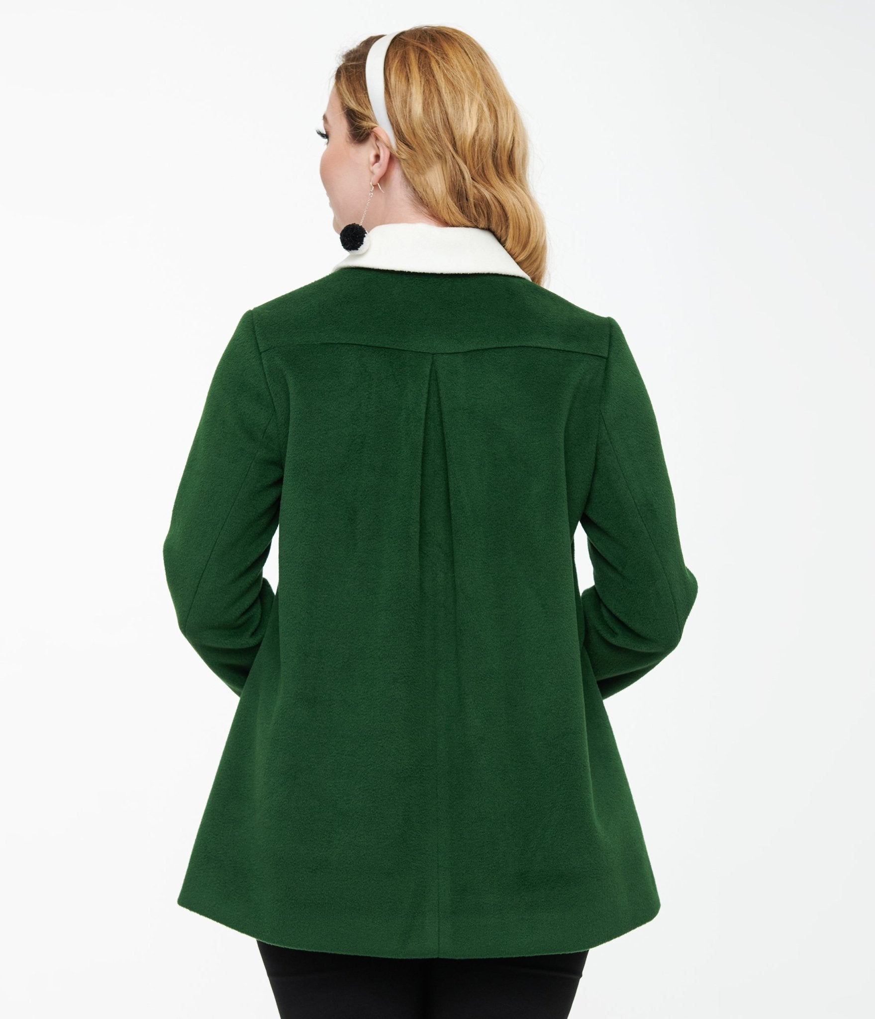 Vintage 1960s Green & Black Bows Topper Coat by Smak Parlour - Retro Outerwear for Women, Perfect for Parties & Special Occasions
