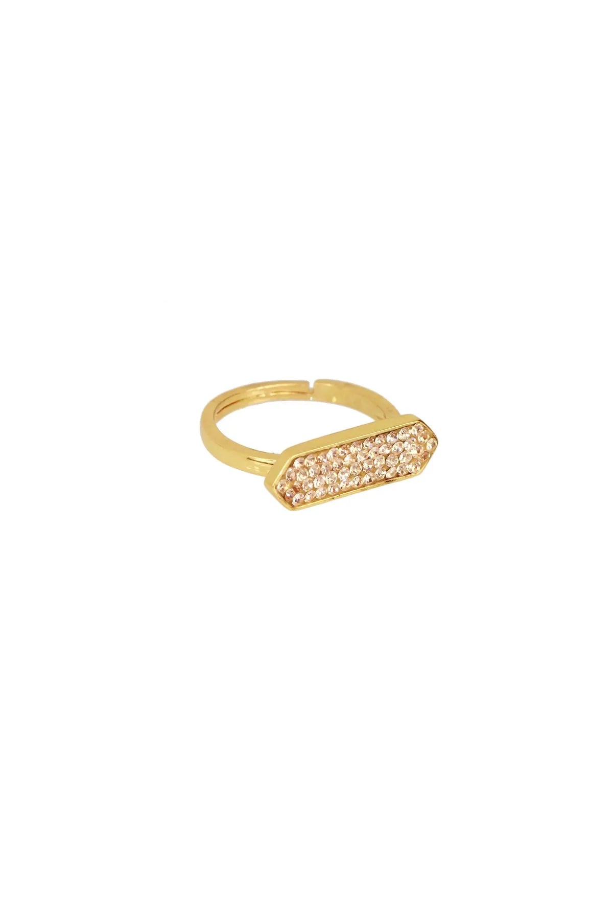 Elegant Gold Plated Crystal Bar Ring for Women - Perfect for Parties, Weddings & Everyday Fashion Accessories