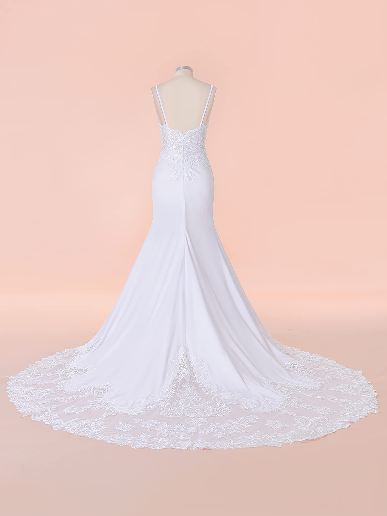 Elegant 2022 Lace Appliques Chiffon Wedding Dress for Bride - Long Sleeves Beach Wedding Gown | Perfect for Beach Ceremonies, Outdoor Weddings & Romantic Photos