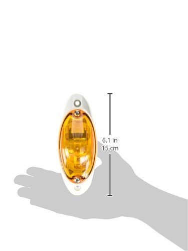 52063 Small Aerodynamic Combination Marker Side Turn Light (White Base) - Durable LED Truck Lights for Semi Trailers & Commercial Vehicles - Perfect for Night Driving & Enhanced Road Safety