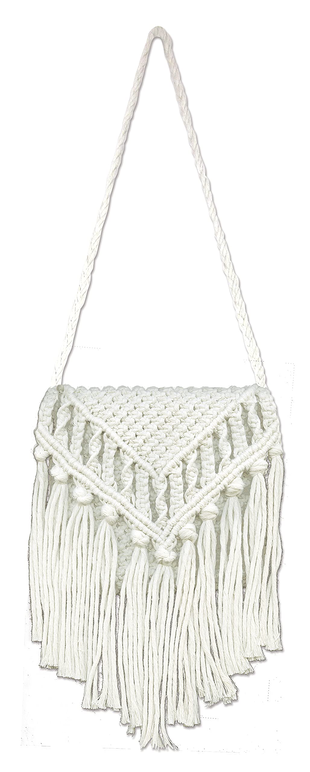 Macrame Purse Making Kit - DIY Handmade Craft Kit for Beginners, White | Perfect for Home Decor, Gift Making & Boho Style Accessories