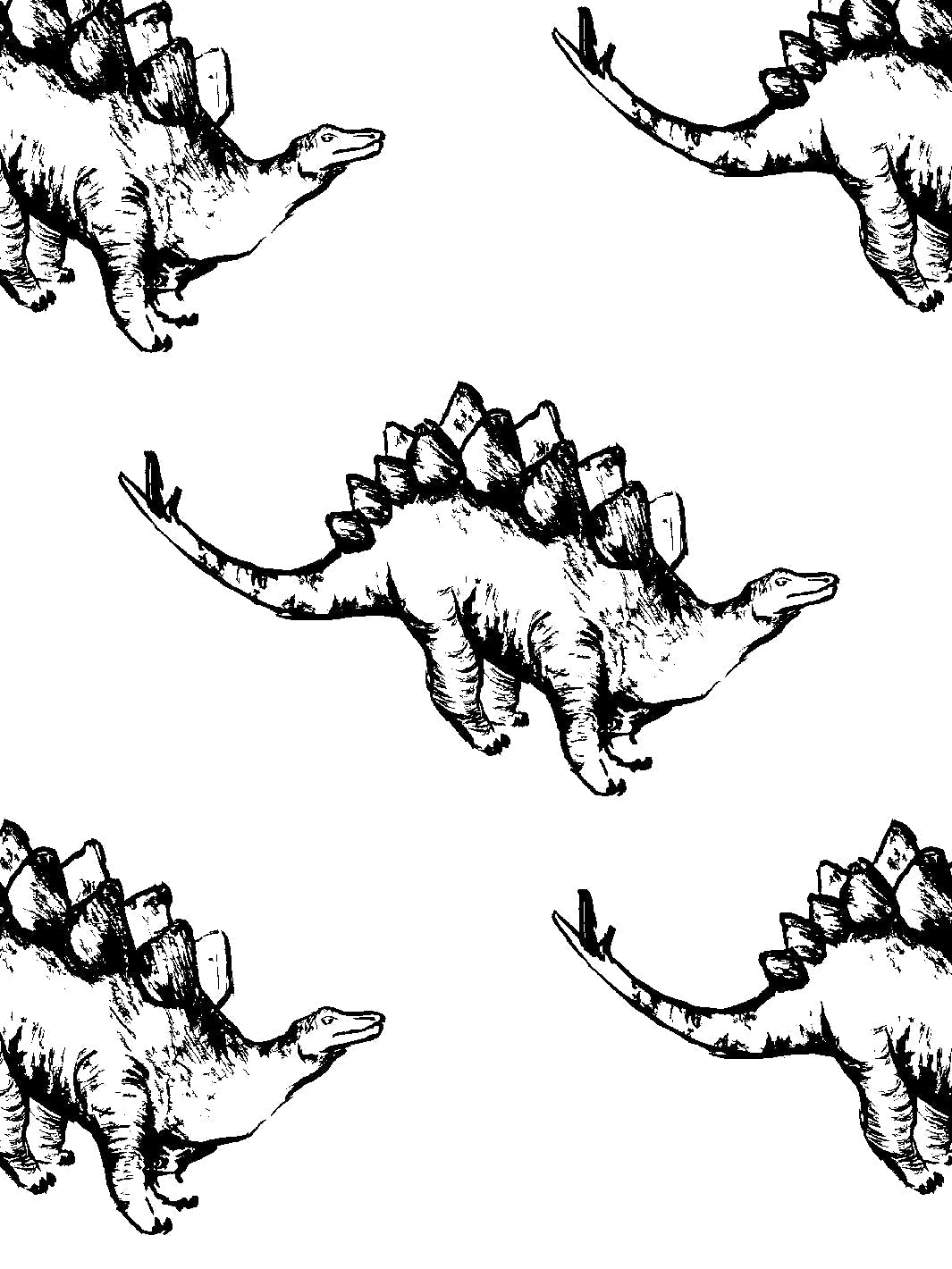 Dinos Wallpaper by Tea Collection - Onyx Black Dinosaur Themed Wallpaper for Kids' Room & Nursery Decor
