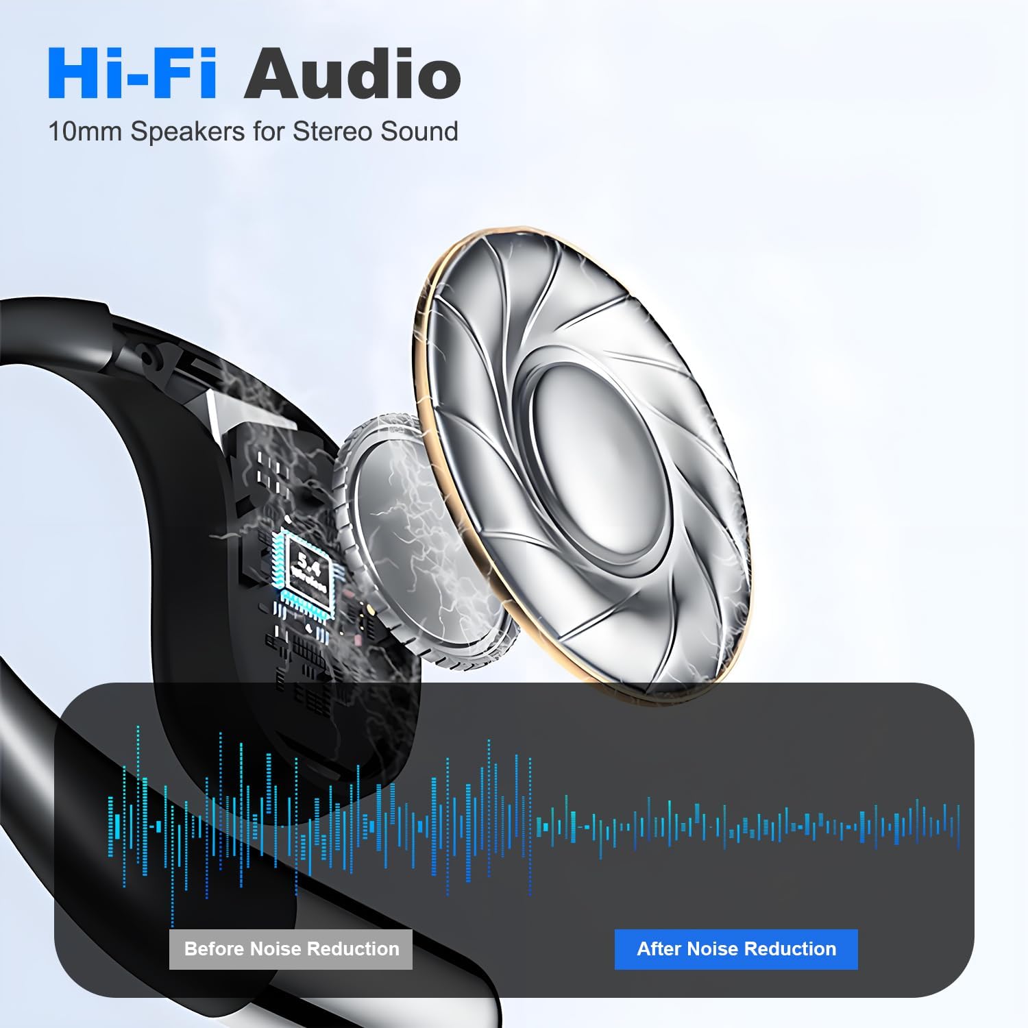 Wireless Earbuds with Real-Time AI Language Translation | 3-in-1 Bluetooth Translator Earbuds | HD Sound & Long Battery Life | Perfect for Business Meetings, Language Learning & International Travel | No Subscription Fee | Black