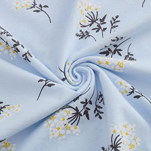 Solid Light Blue With Jasmine Floral