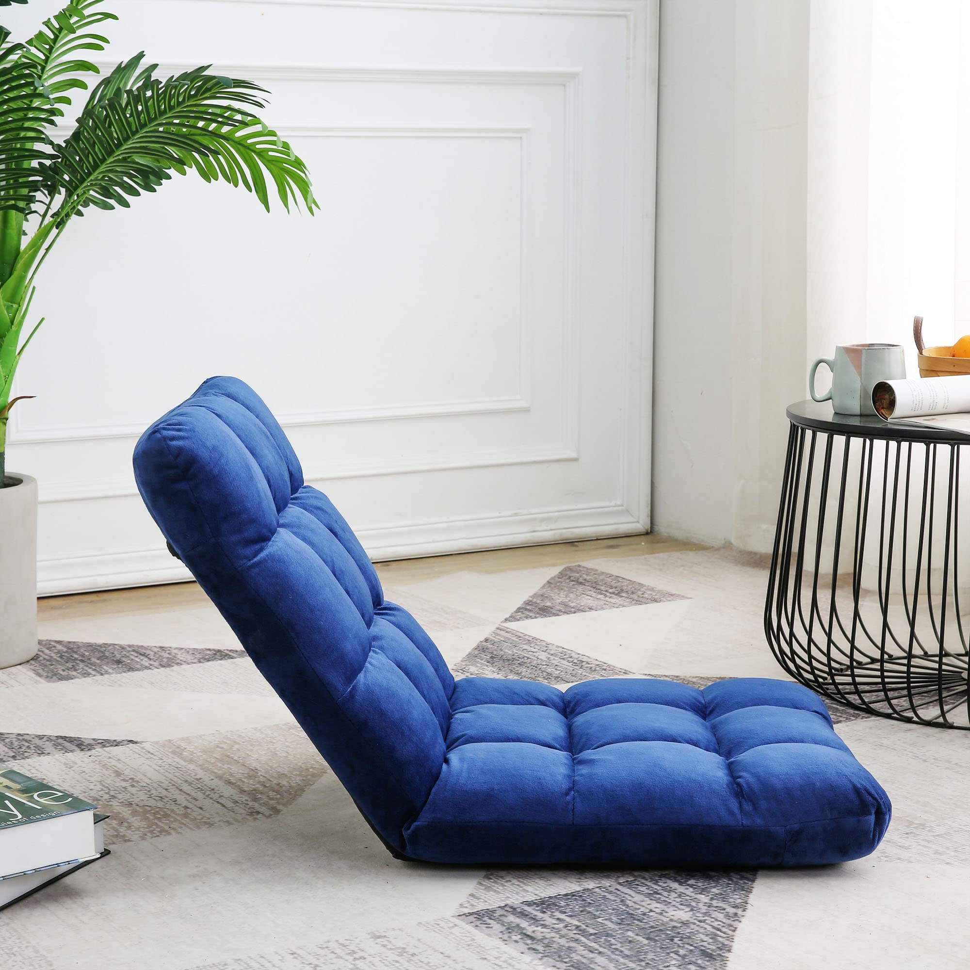 42-Position Adjustable Backrest Floor Sofa Chair - Upholstered Lounge Chair for Meditation, Reading & Gaming - Foldable Lazy Chair for Living Room, Bedroom & Home Theater - Comfortable Floor Seating Solution for Relaxation & Entertainment