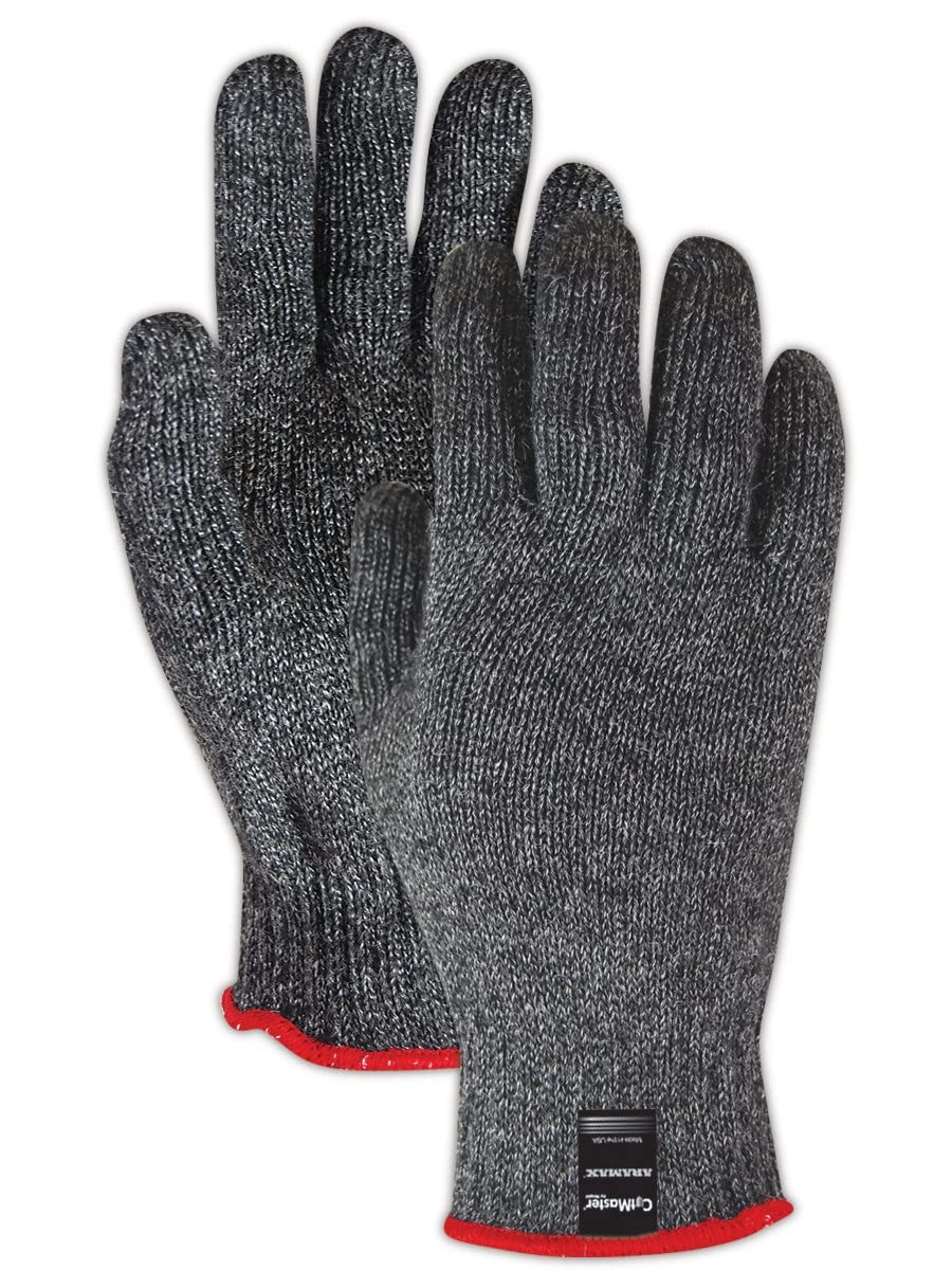 MAGID AXB200 CutMaster Aramax Medium Weight Blended Seamless Machine Knit Gloves - Size 9, Black (12 Pairs) - Durable Work Gloves for Construction, Landscaping & General Labor