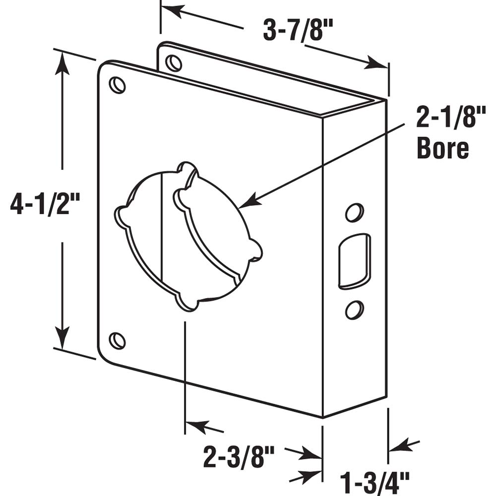 Prime-Line U 9573 Brass Door Lock & Reinforcement Plate - 1-3/4 Inch Thick Door Hardware - Antique Brass Finish (Single Pack) - Secure Your Home Office, Bedroom & Entry Doors