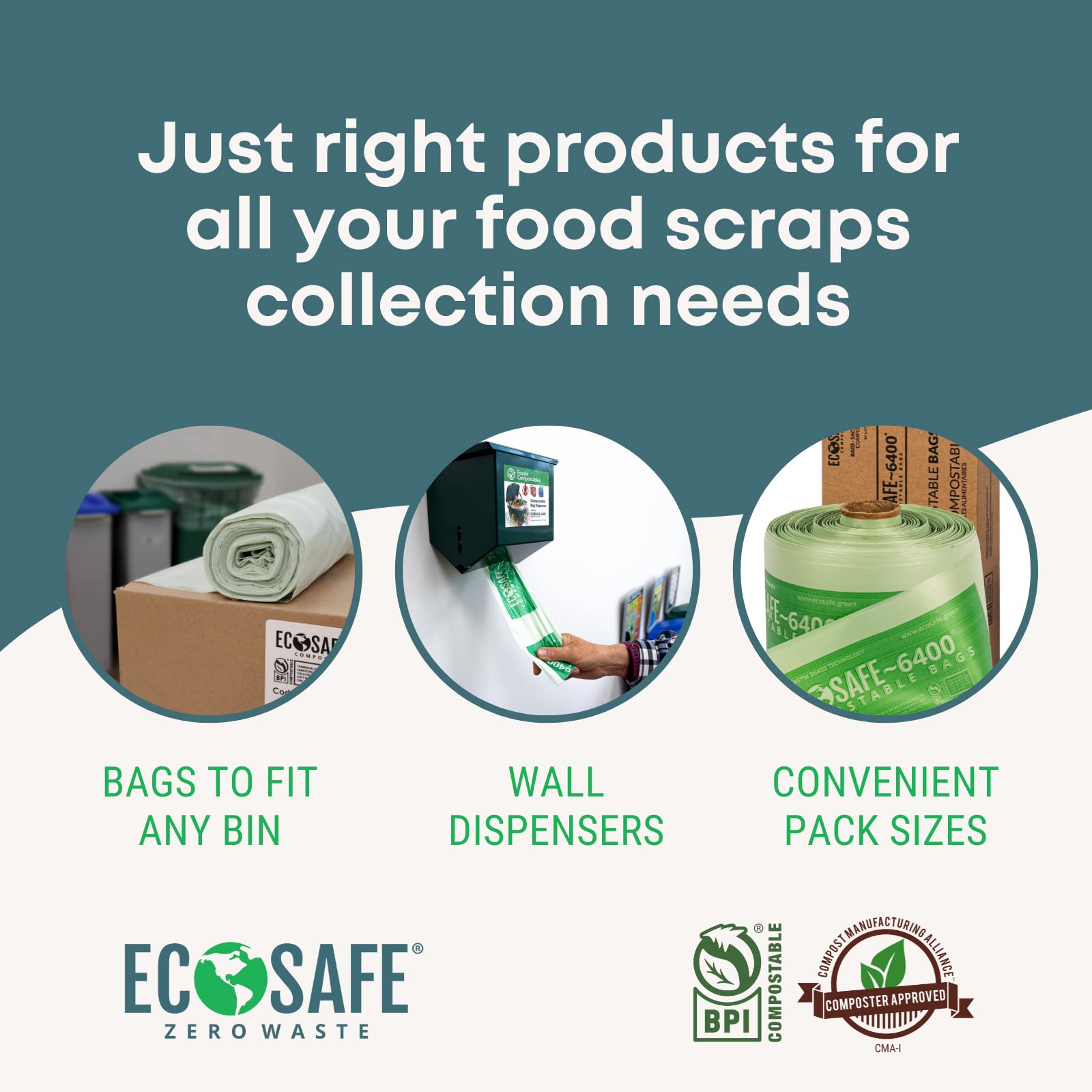 EcoSafe-6400 HB1617-6 Certified Compostable Bags - 16x17