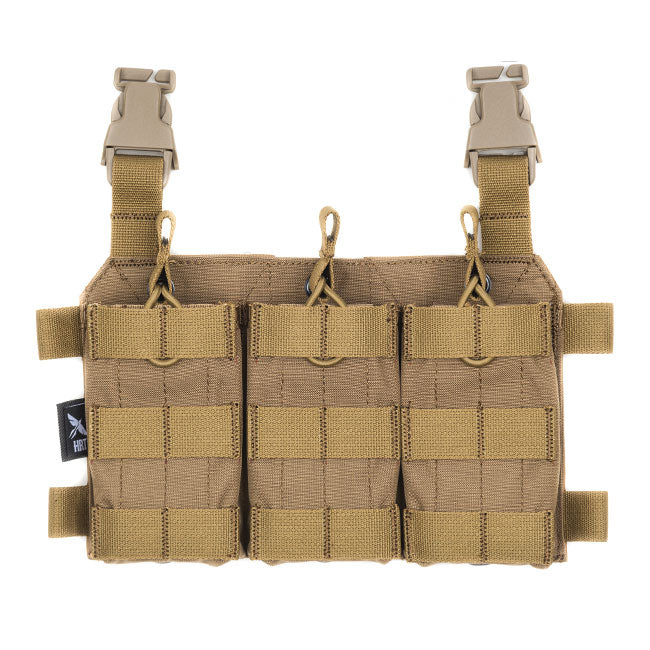 HRT Triple Magazine Placard - Tactical Molle Compatible Pouch for AR15, AK47, M4 | Available in Multiple Colors | Perfect for Airsoft, Hunting & Military Training