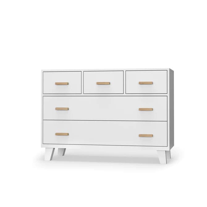 Boston 5-Drawer Dresser for Bedroom - Solid Wood Chest of Drawers with Smooth Gliding, Modern Storage Furniture for Home Organization - Perfect for Master Bedroom, Guest Room or Dormitory