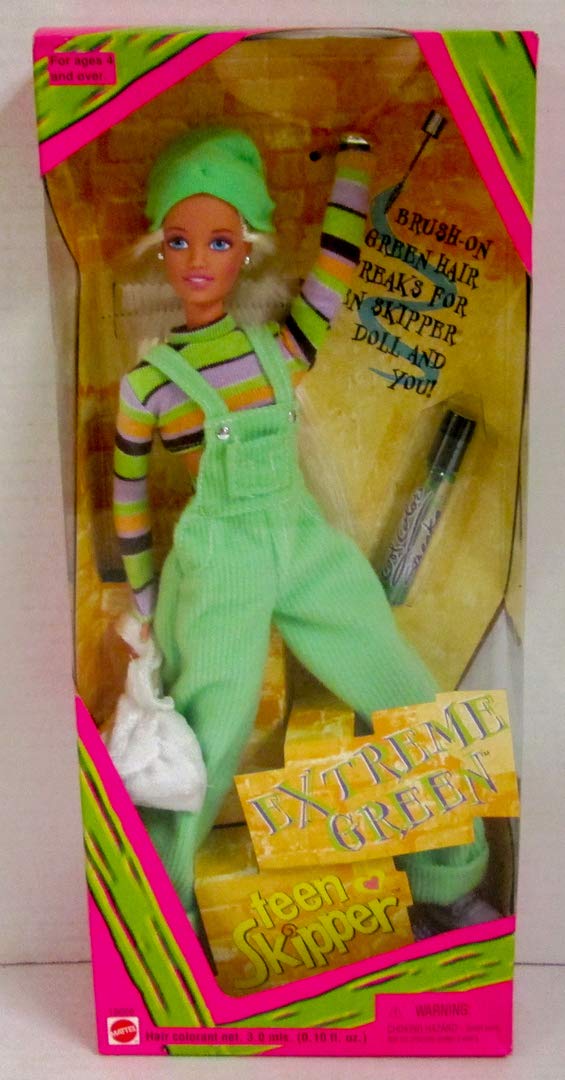 Vintage 1997 Barbie Extreme Green Teen Skipper Doll - Collectible Fashion Doll for Kids & Adults - Perfect for Display, Gifts & Nostalgic Play