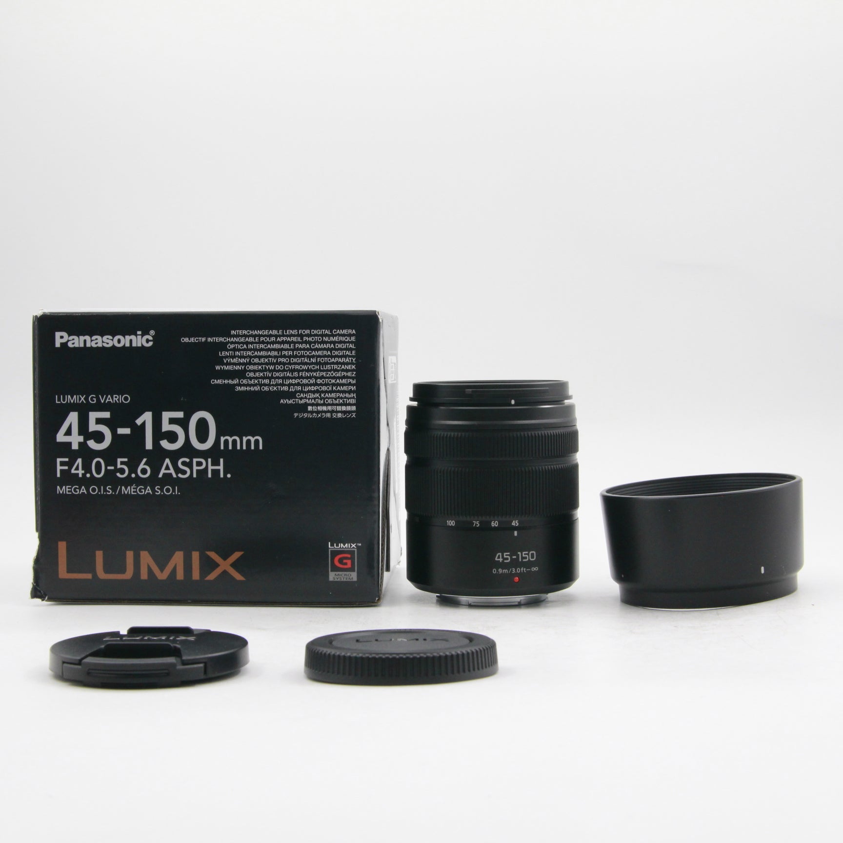 Panasonic Lumix G Vario 45-150mm f/4-5.6 ASPH MEGA O.I.S. Telephoto Zoom Lens (Matte Black) - Open Box - Perfect for Travel Photography & Wildlife Shooting