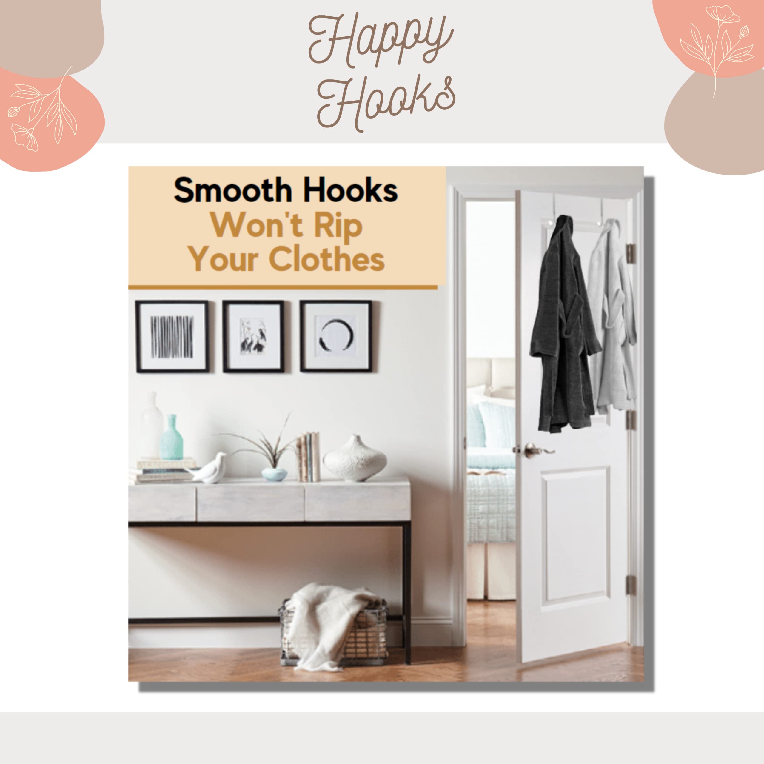 Over The Door Hooks for Hanging Towels & Robes - 1 Pack Gray Bathroom Door Hanger - Space Saving Towel Hook for Bathroom, Bedroom & Closet Organization - Perfect for Small Spaces & Home Decor