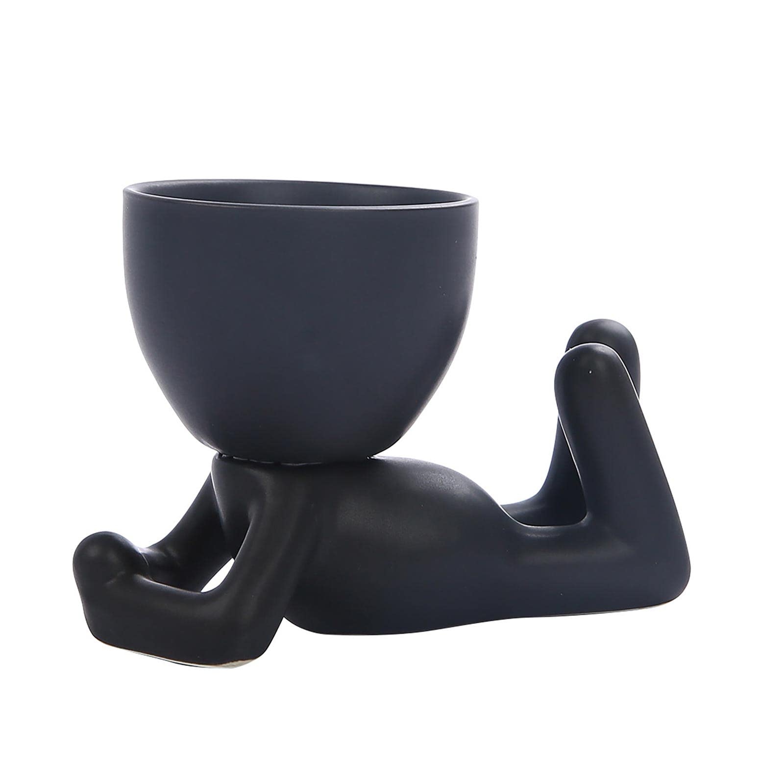 BFYDOAA Modern Humanoid Ceramic Flower Pot - Stylish Mini Vase for Succulents, Home & Office Decor - Perfect for Indoor Plants, Desk Decorations and Gift Ideas