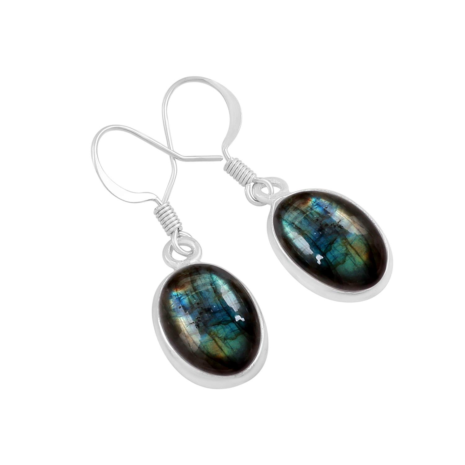 12.40Cts Oval Natural Gemstone Earrings for Women - Handmade Bohemian Dangle Earrings Jewelry, Perfect Gift for Mom & Wife on Mother's Day, Birthday, Anniversary | Elegant for Parties, Weddings & Date Nights