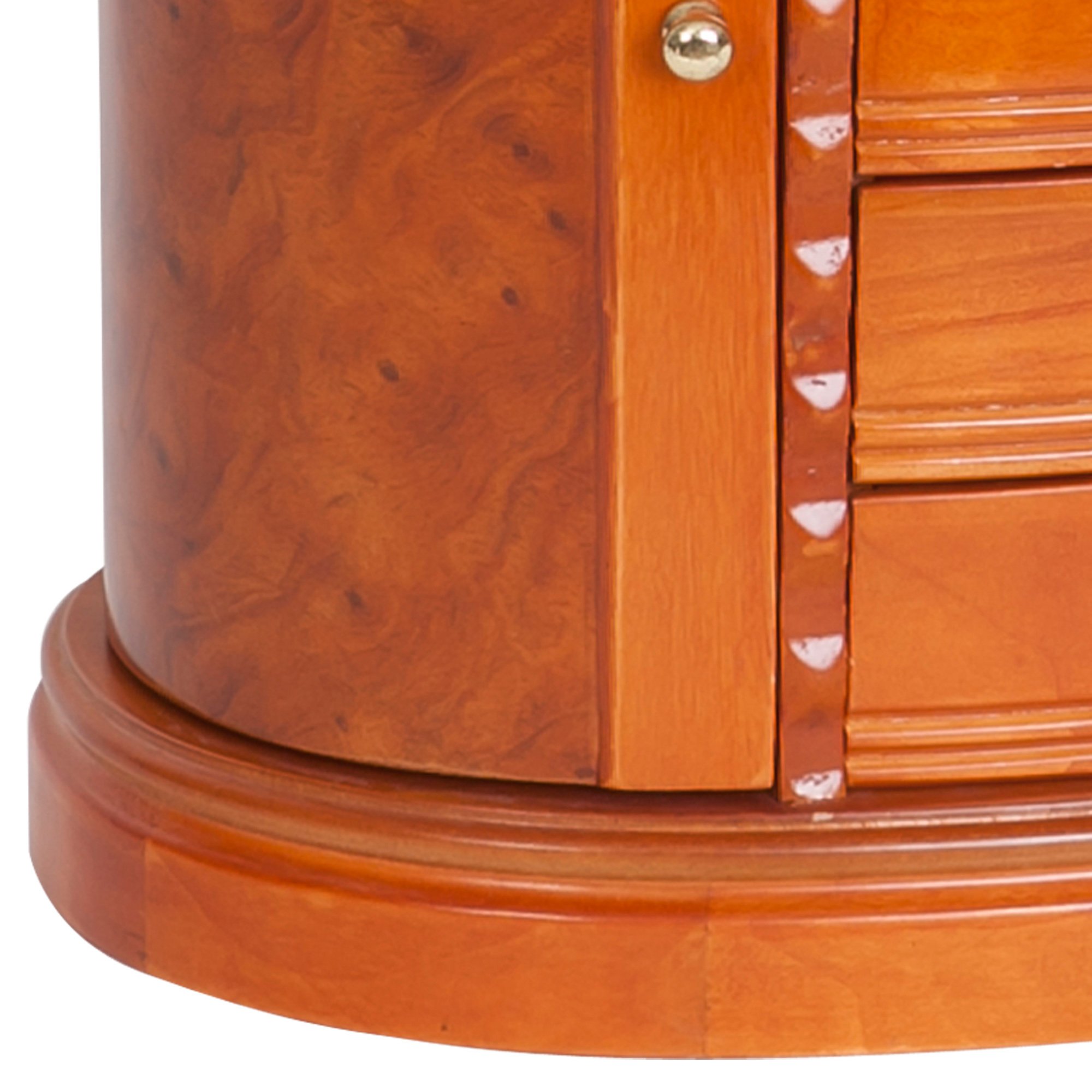 Mele & Co. Trinity Jewelry Box - Premium Walnut Wood Jewelry Organizer with Mirror | Perfect for Necklaces, Rings & Earrings Storage | Gift for Women & Brides