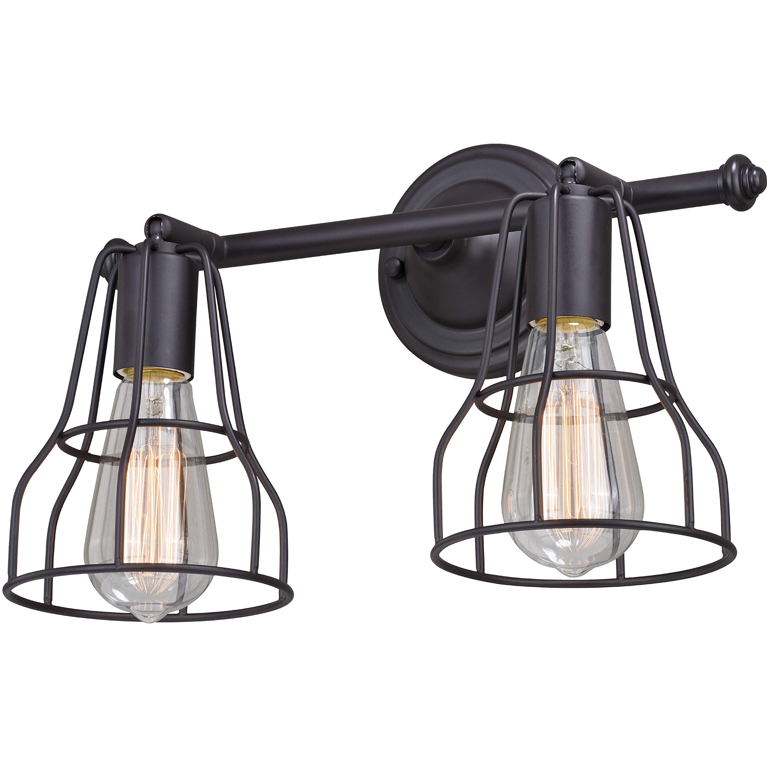 Clybourn 2-Light Bronze Adjustable Wire Cage Bathroom Vanity Light Fixture - Perfect for Modern Farmhouse, Industrial Style Bathrooms & Powder Rooms