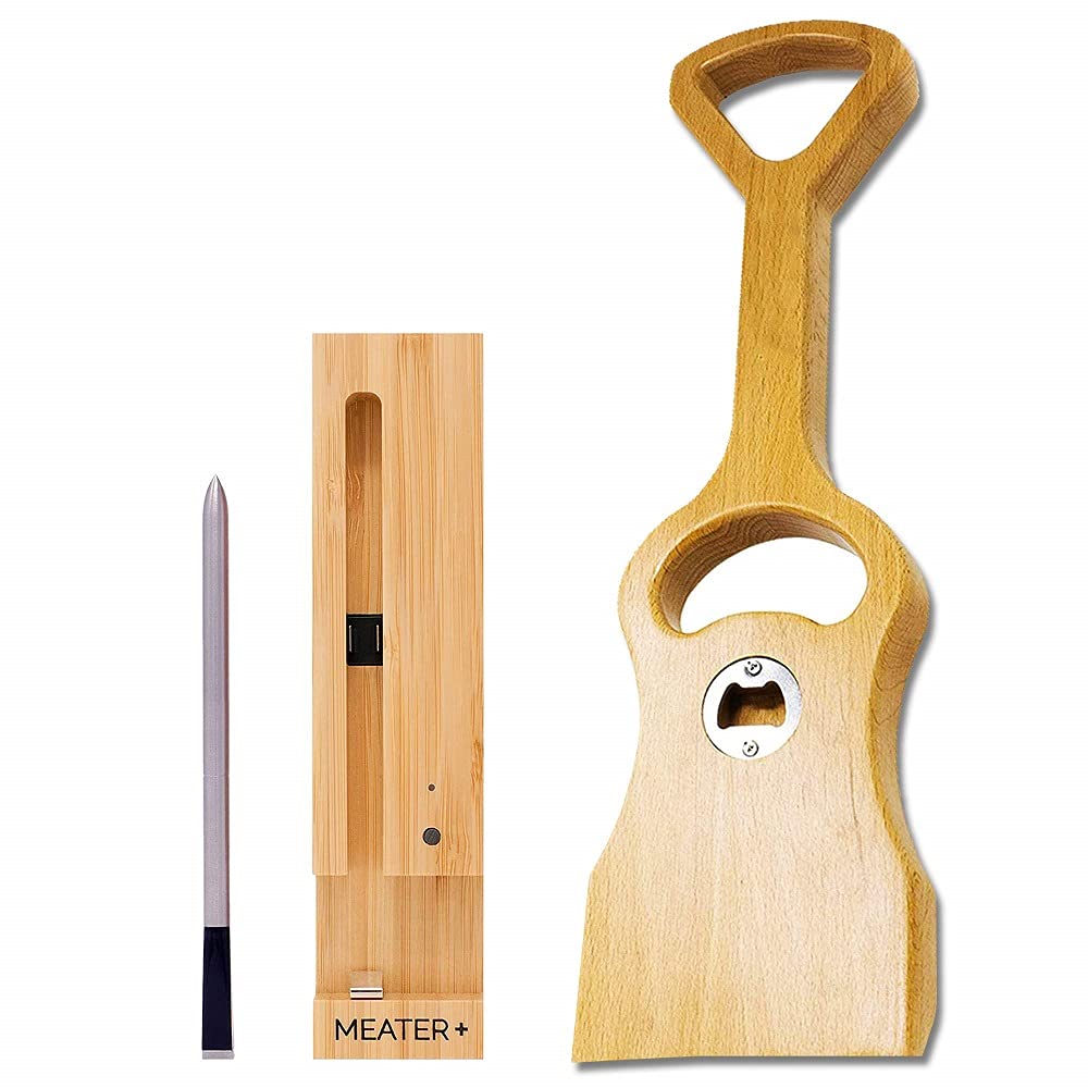 MEATER+ Smart Wireless Meat Thermometer - 165ft Long Range for Oven, Grill, BBQ & Smoker | Bluetooth & WiFi Digital Connectivity | Perfect for Kitchen, Backyard Cooking & Rotisserie | Includes MEATER+ One Scraper