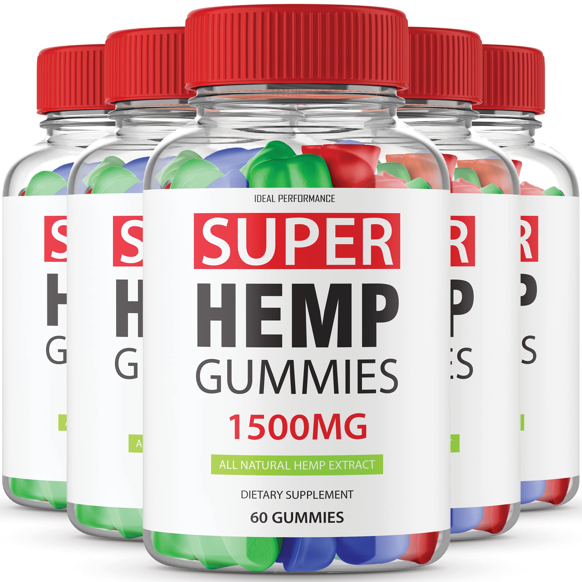 (5 Pack) Super Hemp Gummies - 300mg CBD Relaxation Gummies for Stress Relief & Sleep Support - Natural Hemp Extract Supplement - Perfect for Anxiety Relief, Nighttime Relaxation & Daily Wellness