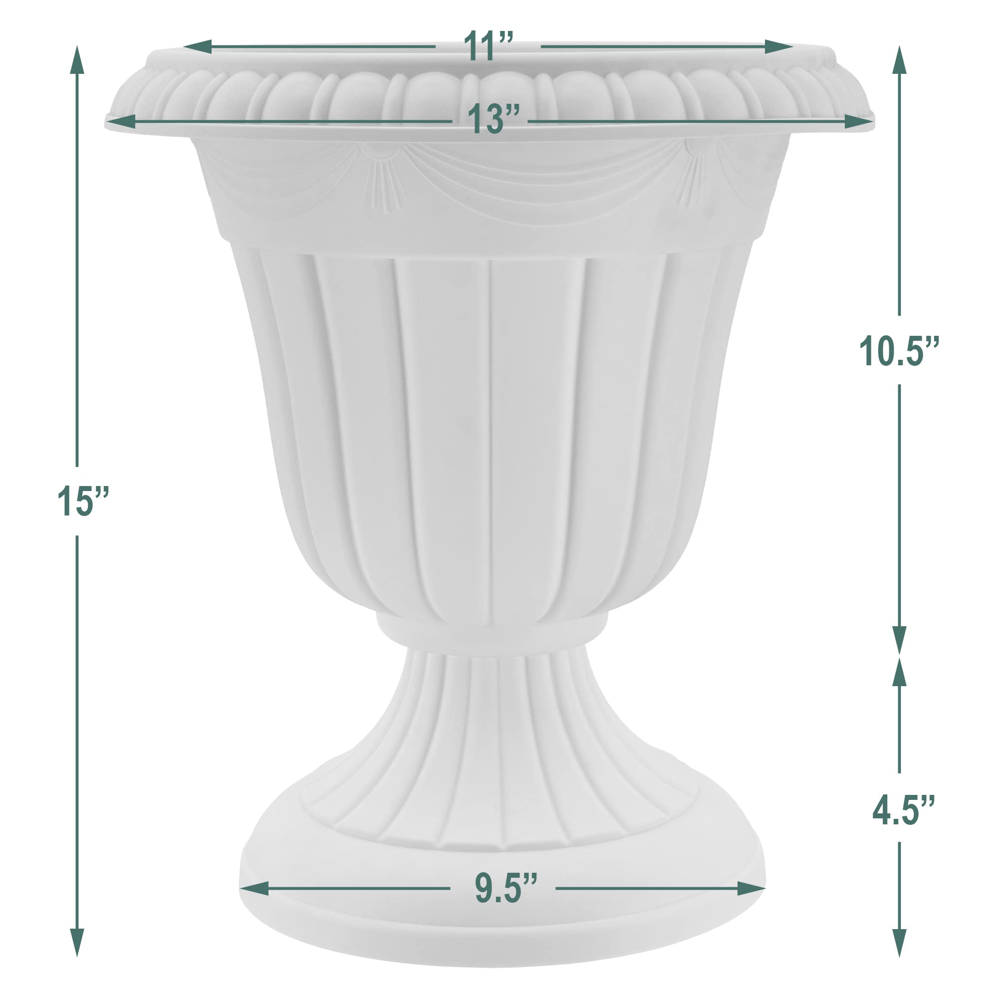 PL10TP Classic Traditional Plastic Urn Planter 15