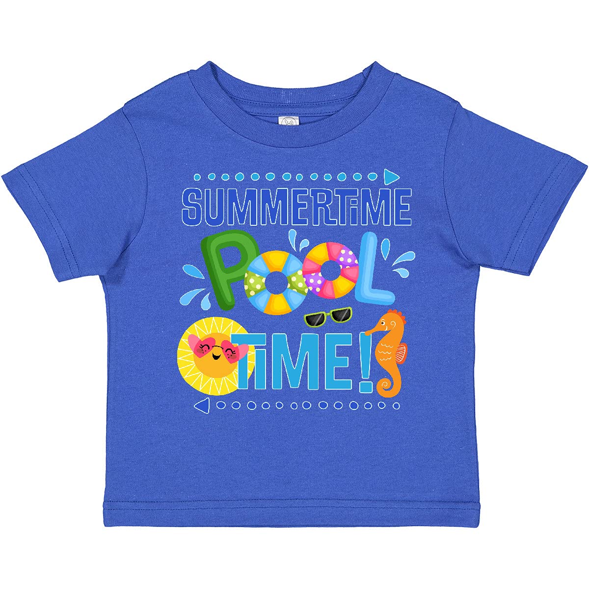 Inktastic Summer Vacation Pool Time Swimming Toddler T-Shirt - Cute Swim-Themed Cotton Tee for Kids, Beach Outfits, Pool Party & Summer Activities