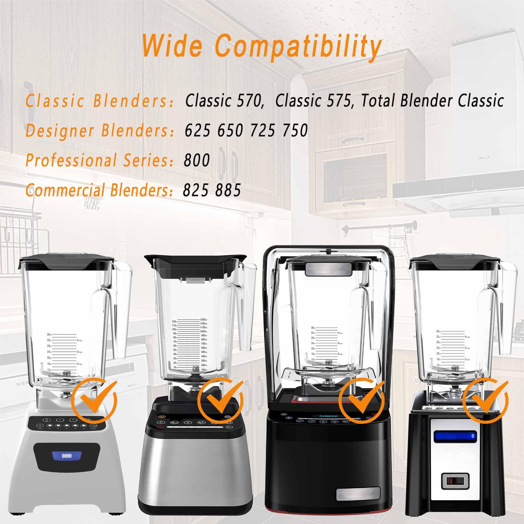 90oz WildSide+ Jar Replacement for Blendtec Blenders - Compatible with Classic/Designer/Professional/Commercial Series (Models 570 575 625 650 725 759 800 825 885) - Perfect for Smoothies, Soups & Nut Butters