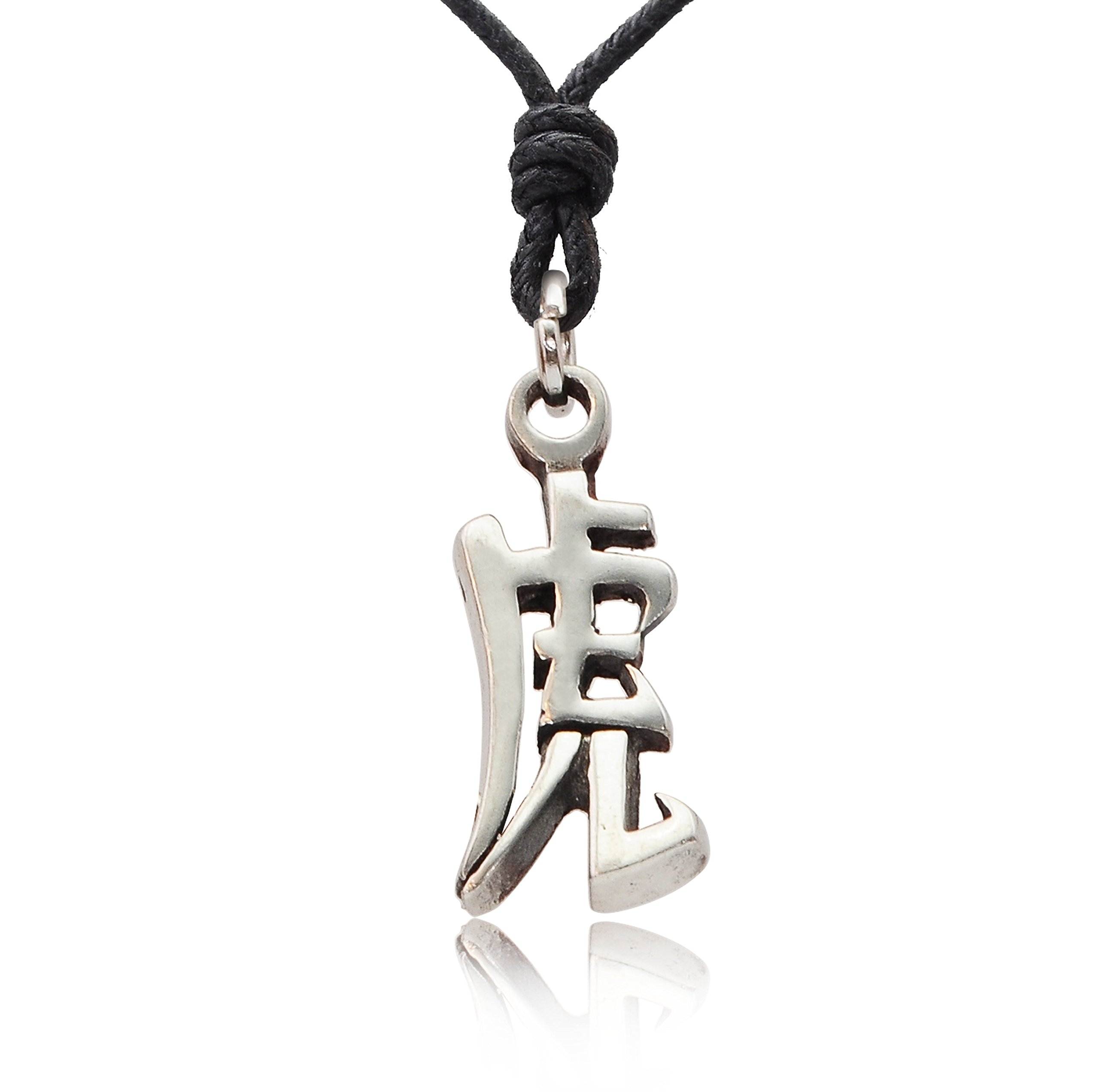 Year of The Tiger Chinese Silver Pewter Charm Necklace Pendant - Zodiac Jewelry Gift for Birthday, Chinese New Year & Special Occasions