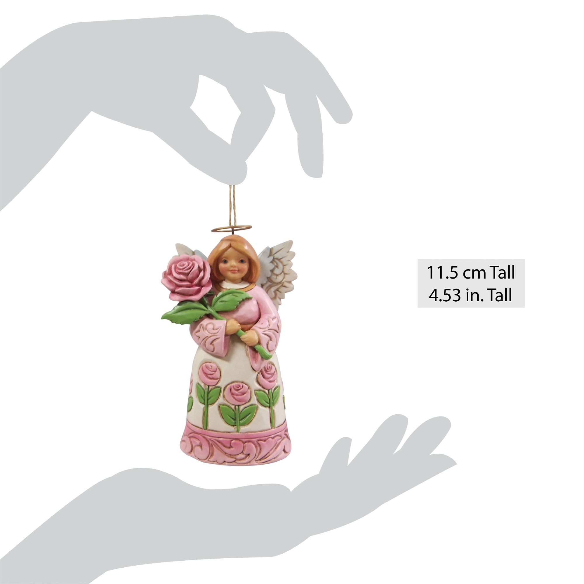 Angel with Roses Ornament - Elegant Home Decor for Christmas Tree, Gift, Wedding, and Party Decoration