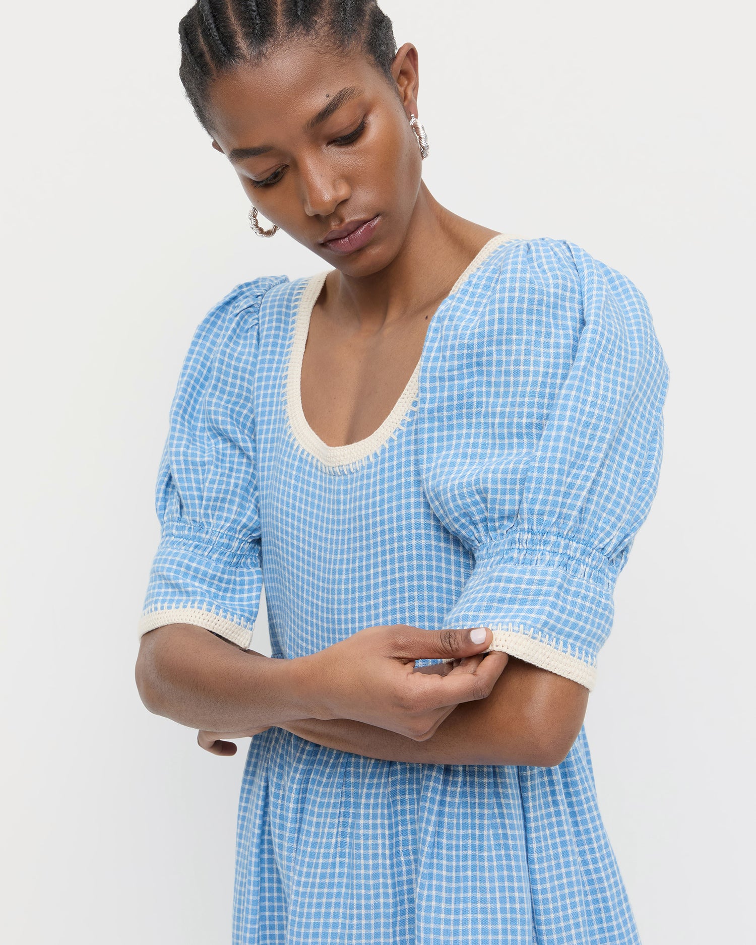 Gillian Women's Puff Sleeve Dress - Elegant Flowy Summer Midi Dress with Ruffle Details for Casual Outings, Parties & Date Nights