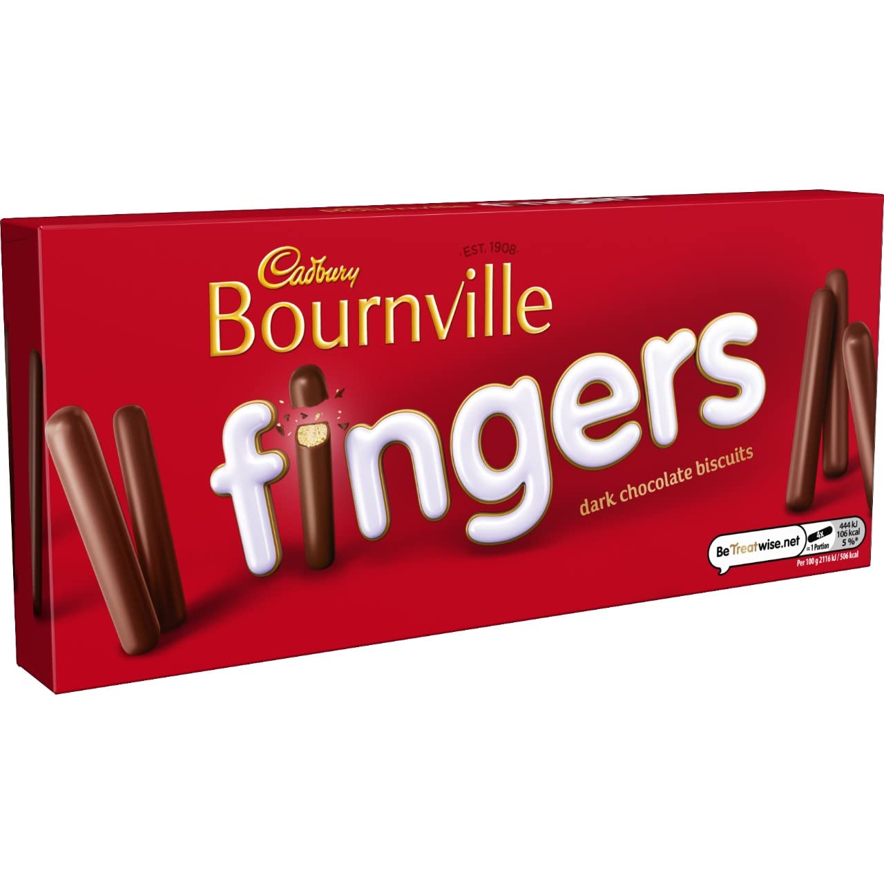 Cadbury Bournville Fingers Dark Chocolate Biscuits Cookies 110g - Rich Cocoa Flavor, Crunchy Texture - Perfect for Tea Time, Snacking & Gifts