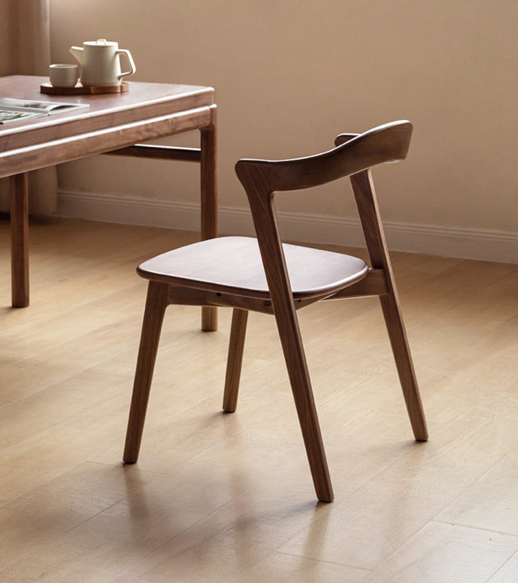 Premium Black Walnut & Ash Solid Wood Dining Chair - Handcrafted Modern Farmhouse Style for Kitchen, Dining Room & Home Decor