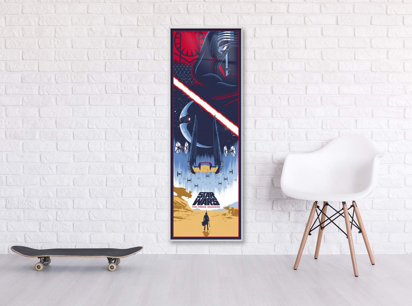 Star Wars Episode VII The Force Awakens Framed Movie Poster - Kylo Ren Pop Art Design 21x62 Inches - Perfect for Home Theater Decor, Game Room Wall Art & Sci-Fi Fan Gifts