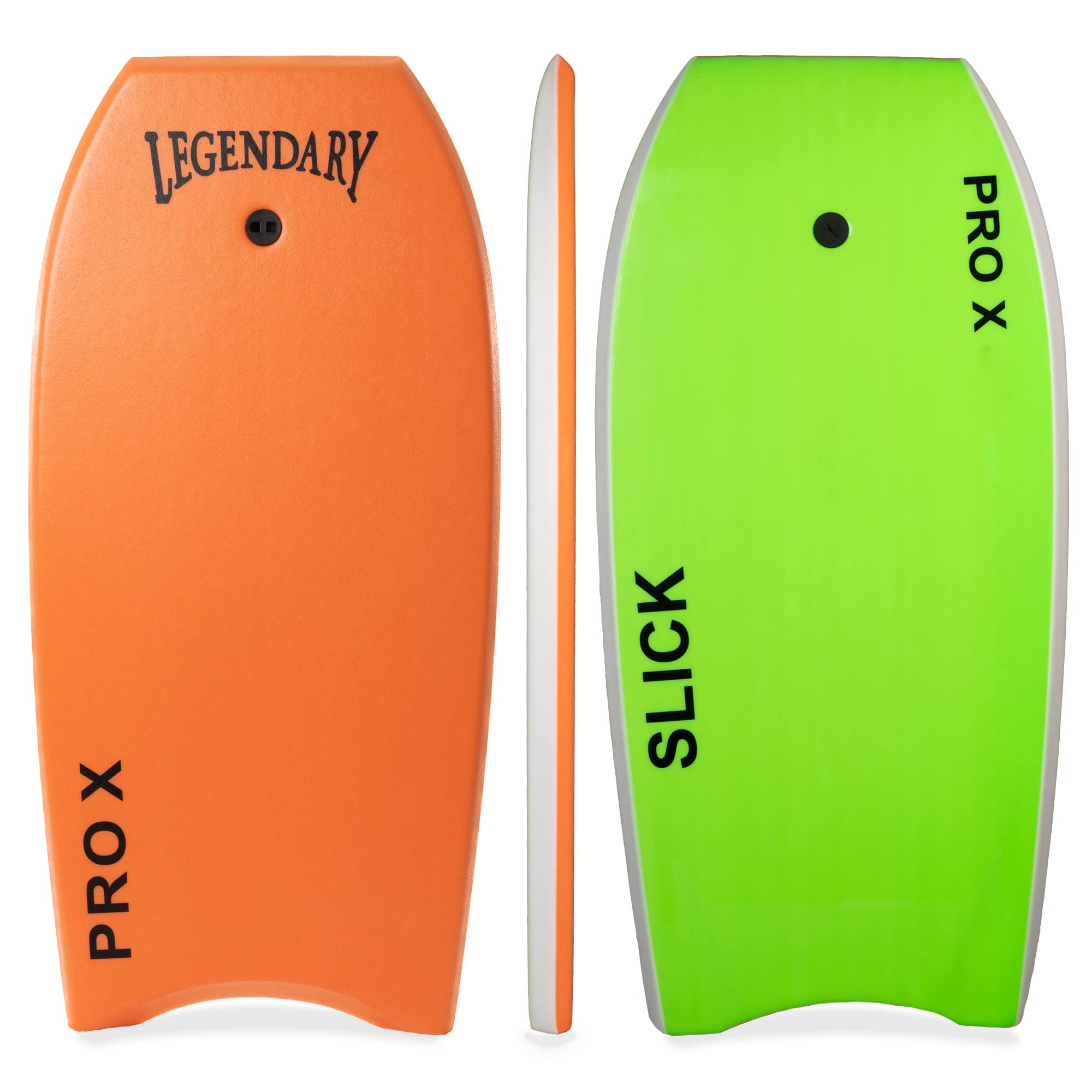 Legendary Pro X Bodyboard for Beach - High Performance Boogie Board with Hard Slick Bottom for Kids & Adults | EPS Core & Heat Sealed Technology | Includes Leash | Perfect for Wave Riding, Surfing & Water Sports