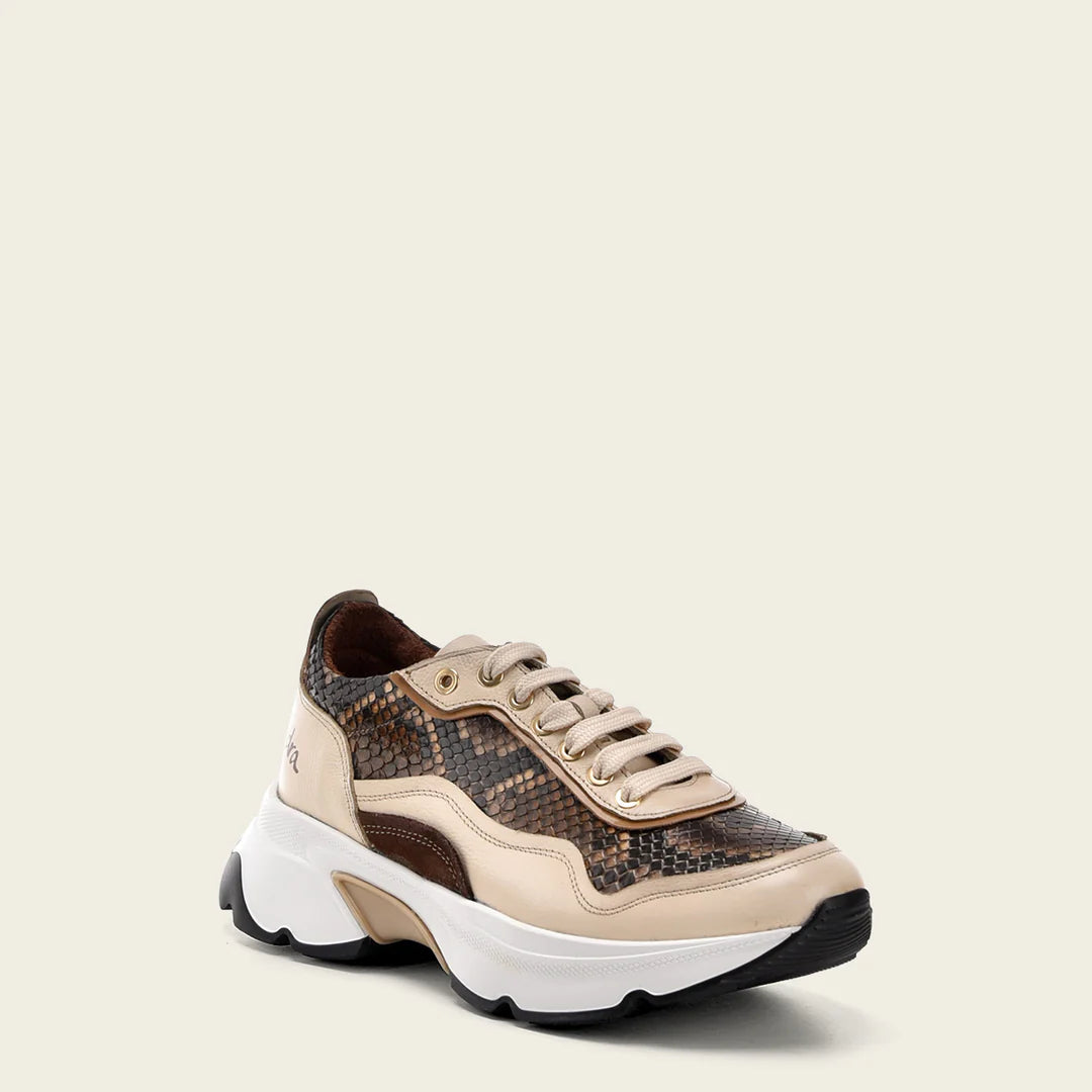 Women's Honey Python Sneakers A09PBVW - Stylish & Comfortable Casual Shoes for Walking, Work & Everyday Wear