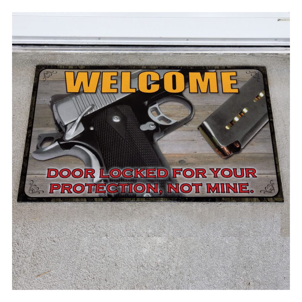 Non-Slip Rubber Door Mat 26 x 17 Inches - Heavy Duty Entryway Rug for Home & Office - Perfect for Front Door, Back Door, and Garage Use - Keep Floors Clean & Dry