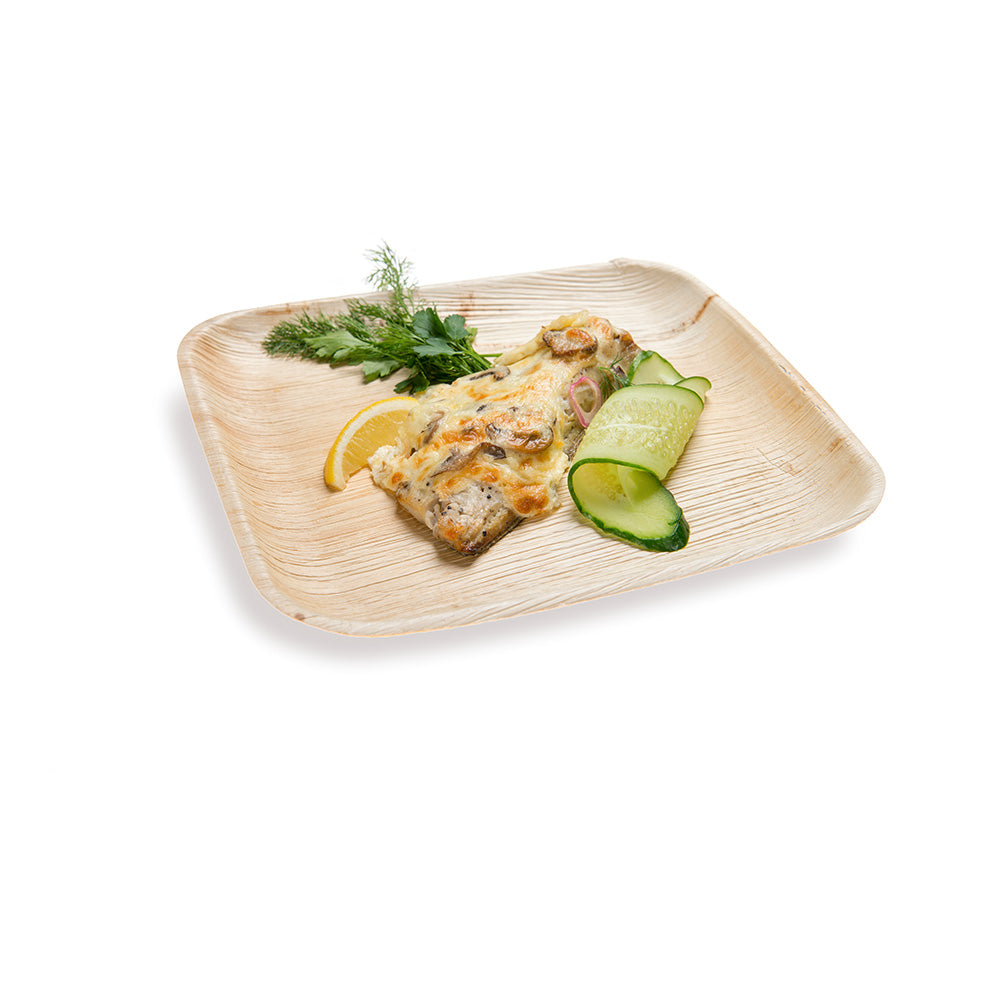 Eco-Friendly 100-Pack Natural Palm Leaf Plates & Bamboo Flatware Set - Biodegradable Disposable Dinnerware for Parties, Picnics, Weddings & Sustainable Events