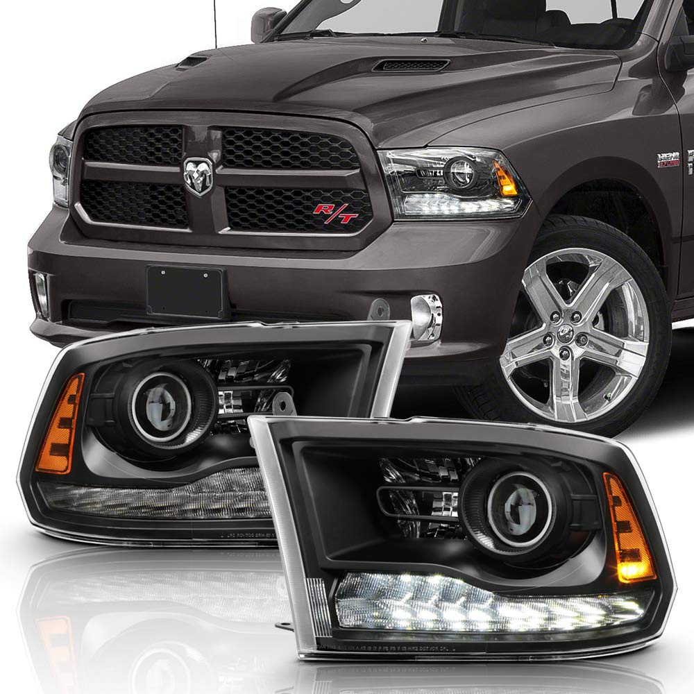 ACANII LED Headlights Assembly for 2013-2018 Dodge Ram 1500/2500/3500 - White DRL & Turn Signal Projector Style Headlamps - Upgrade for Night Driving & Off-Road Adventures