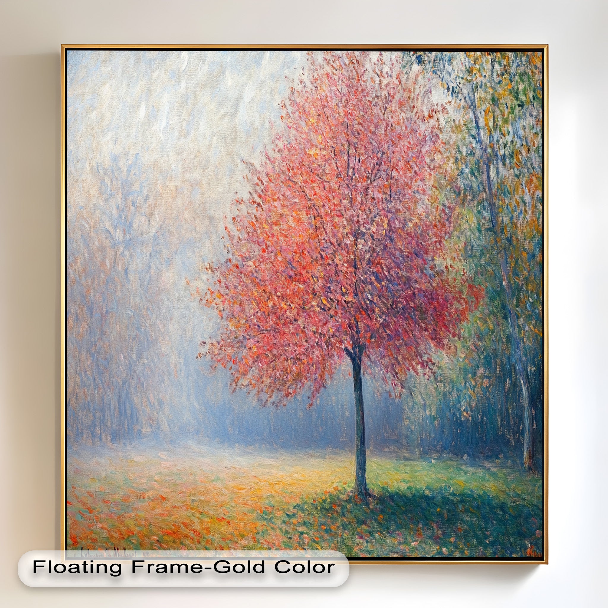 Autumn Radiance Impressionist Oil Painting - Handmade Landscape Artwork for Home Decor, Office Wall, Living Room & Gift
