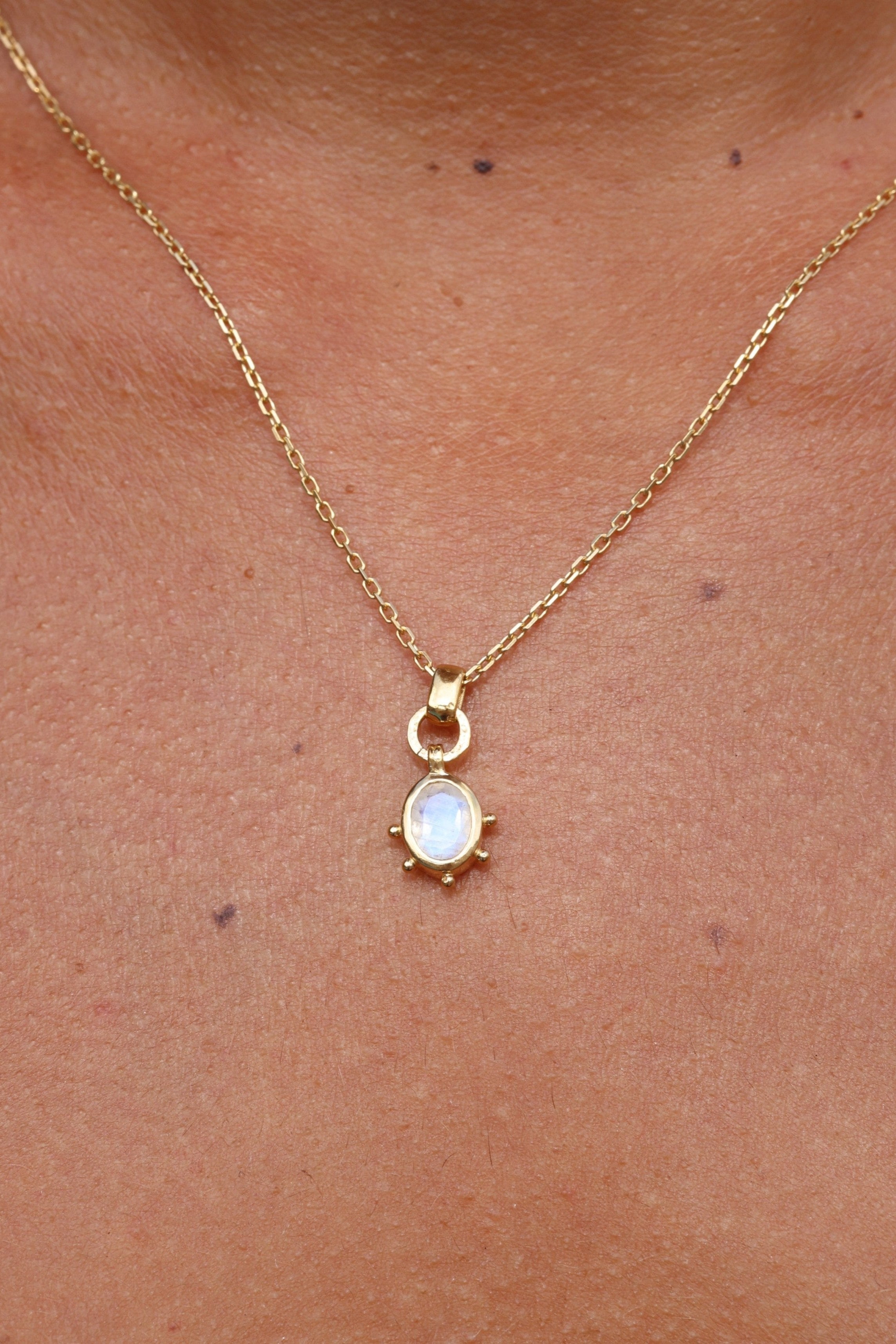 GIA Certified Moonstone Gold Necklace for Women - Elegant 14K Solid Gold Pendant Jewelry Gift for Birthday, Anniversary & Special Occasions