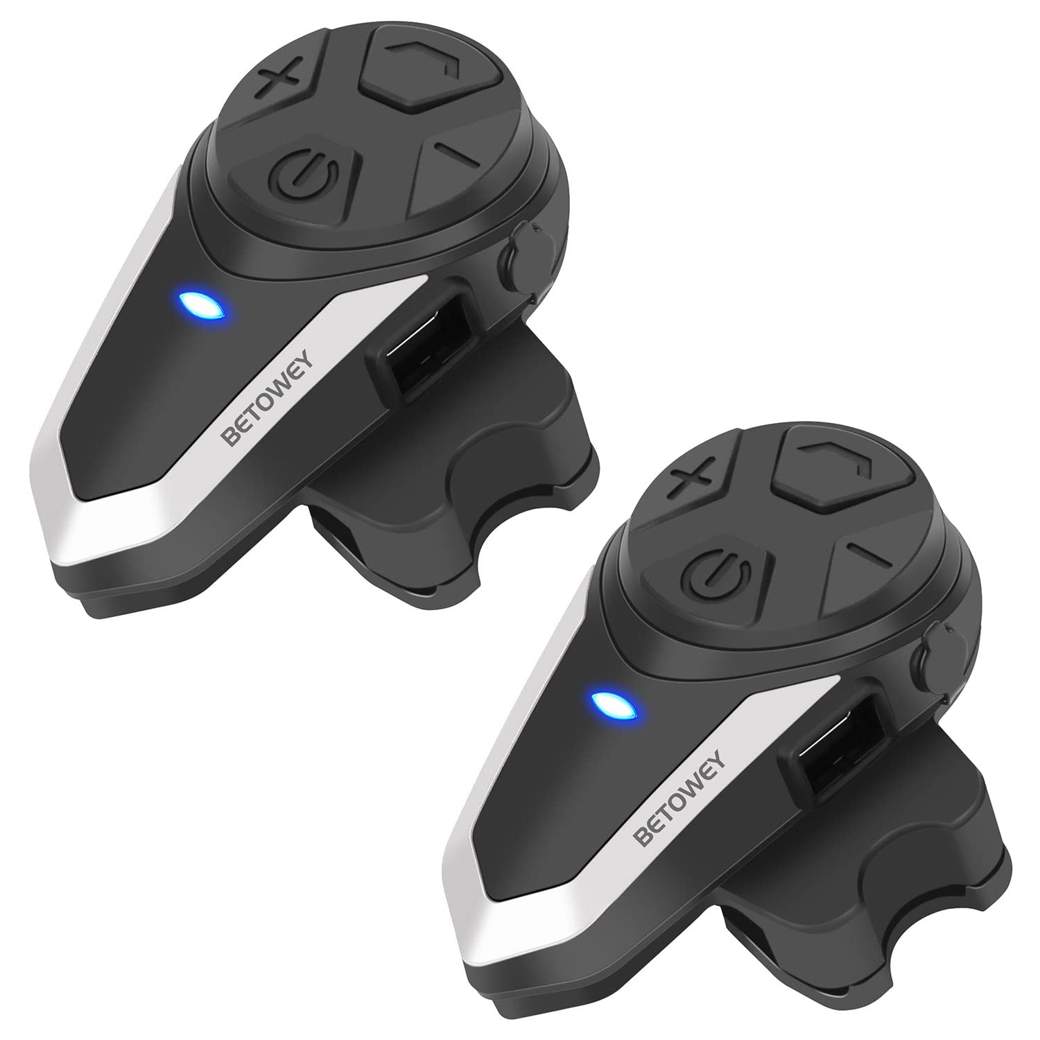 BETOWEY BT-S3 Bluetooth Motorcycle Intercom System - 2-Way Communication for Riders, Hands-Free Headset Built into Ski & Motorcycle Helmets - Perfect for Group Rides, Road Trips & Outdoor Adventures
